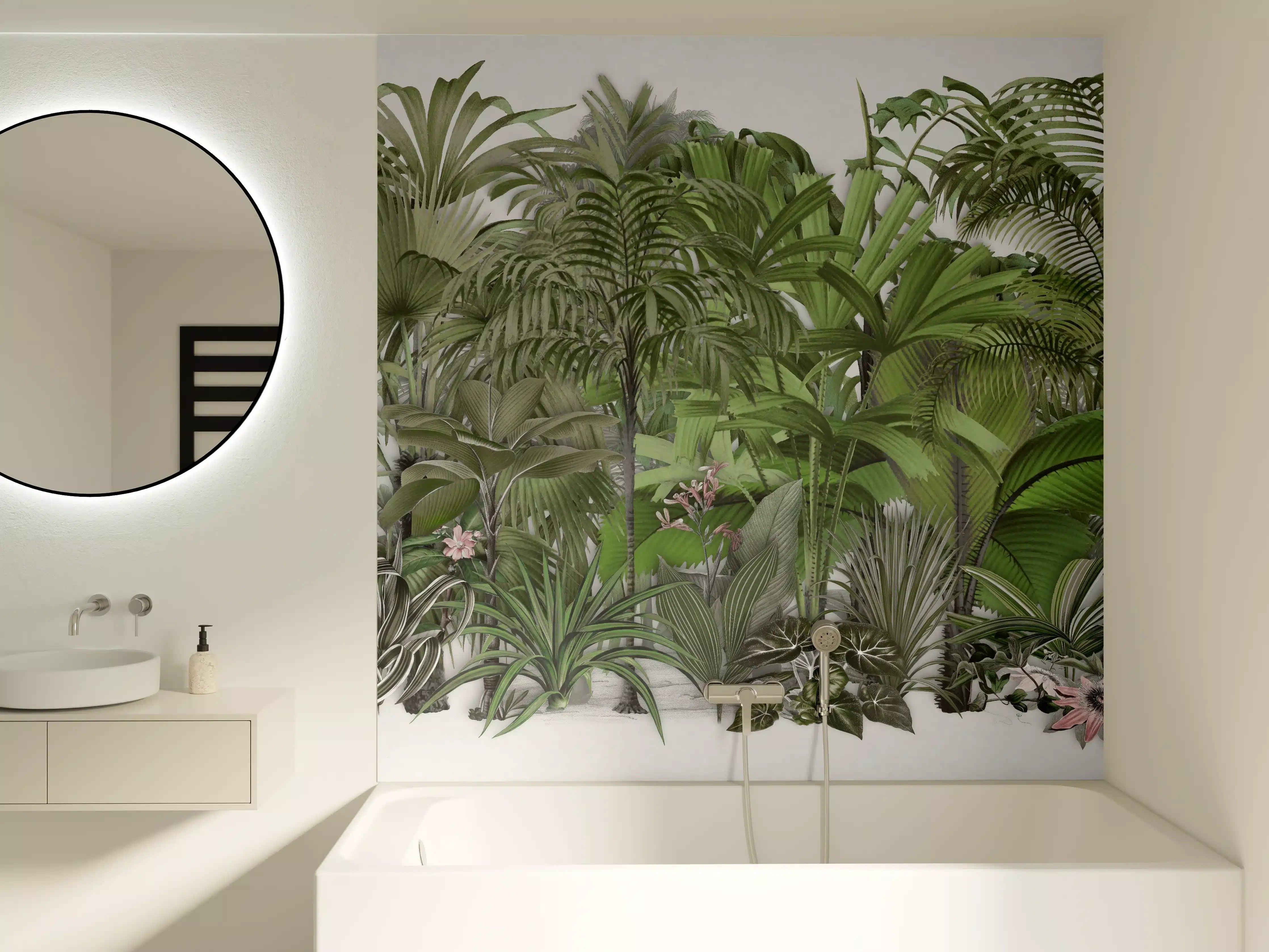 Badewannen-Rückwand - Exotische Sträuche