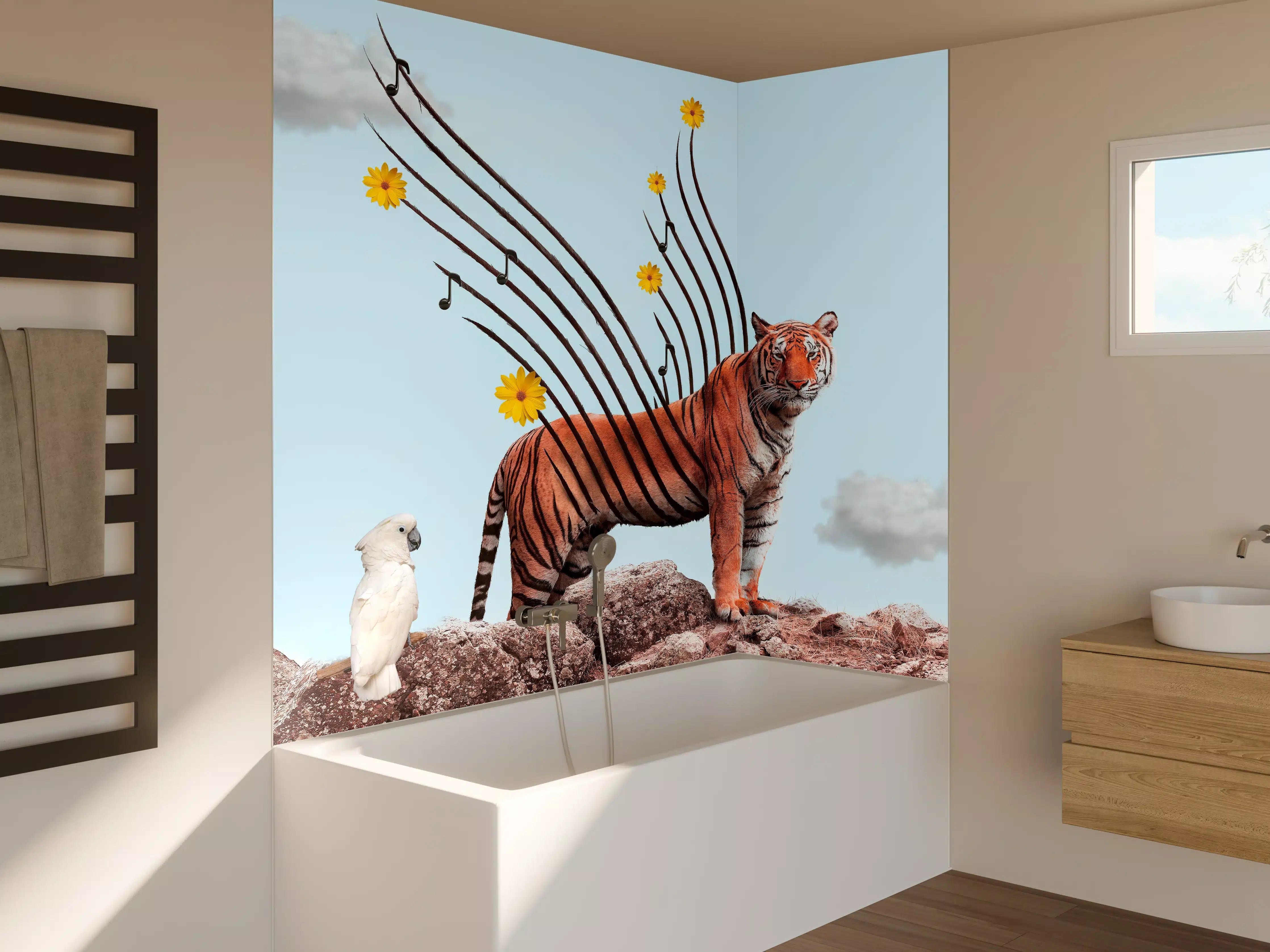 Badewannen-Rückwand - Exotischer Tiger - Grafik
