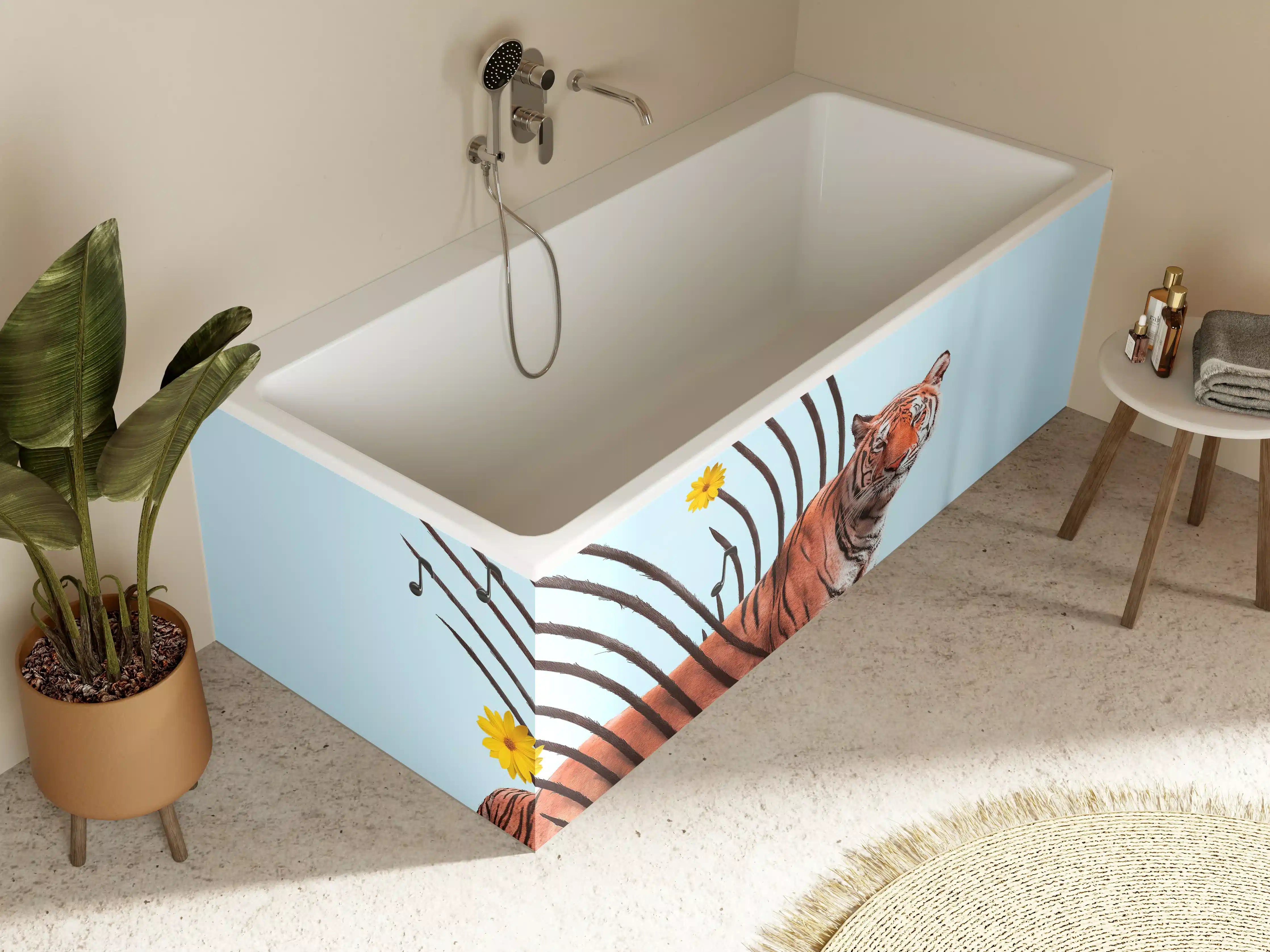 Badewannen-Rückwand - Exotischer Tiger - Grafik