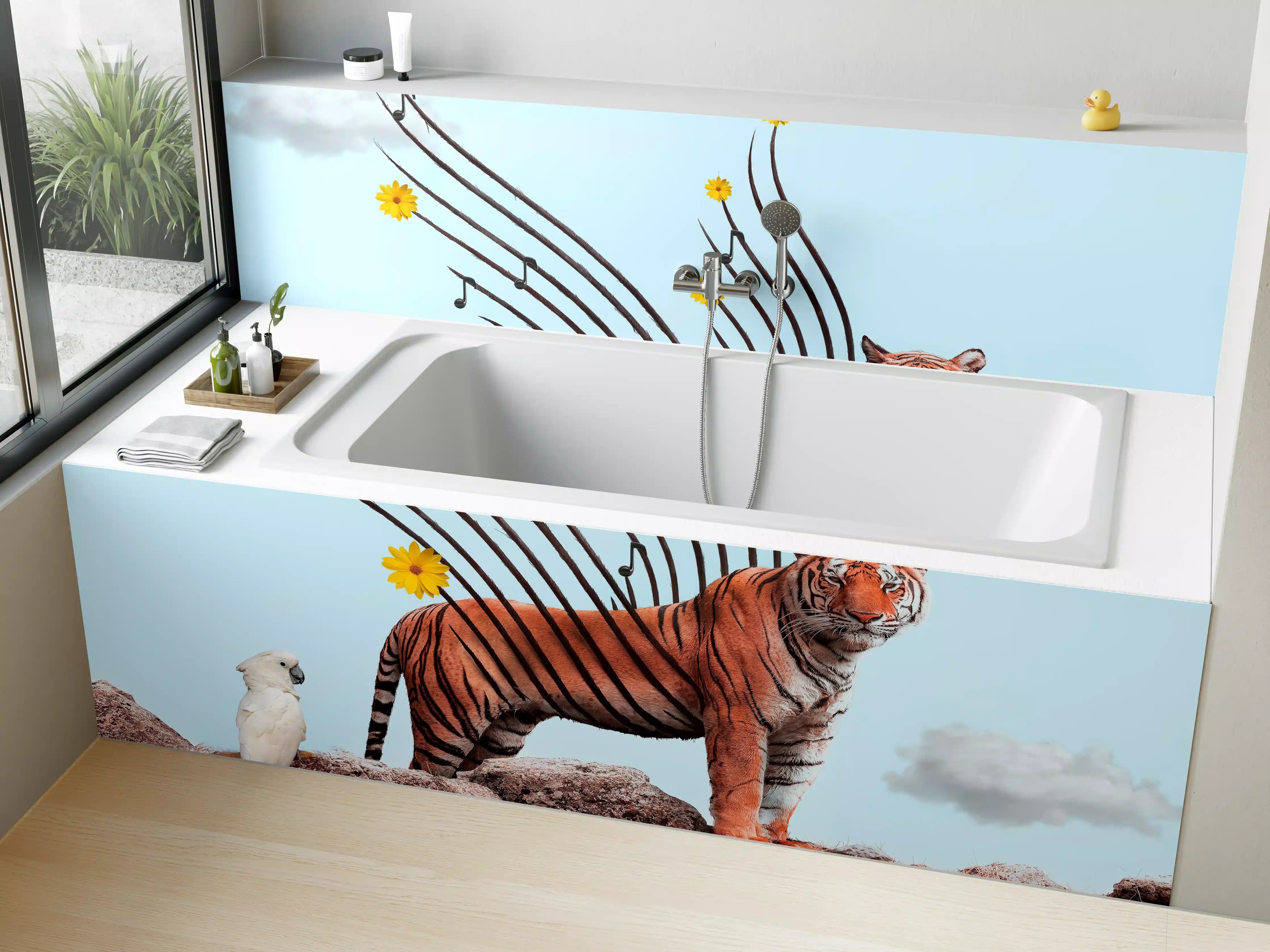 Badewannen-Rückwand - Exotischer Tiger - Grafik