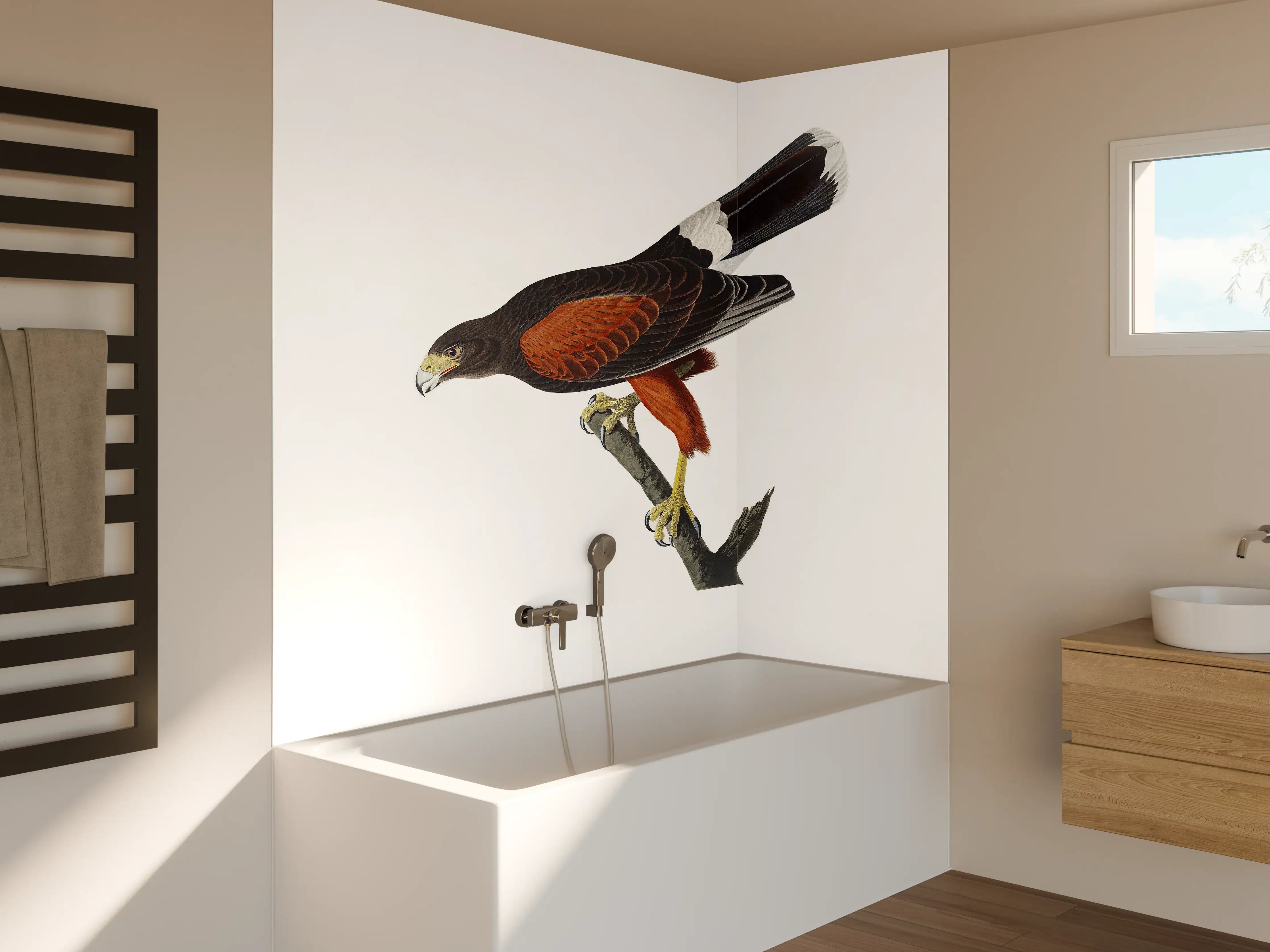 Badewannen-Rückwand - Falken Portrait - John James Audubon