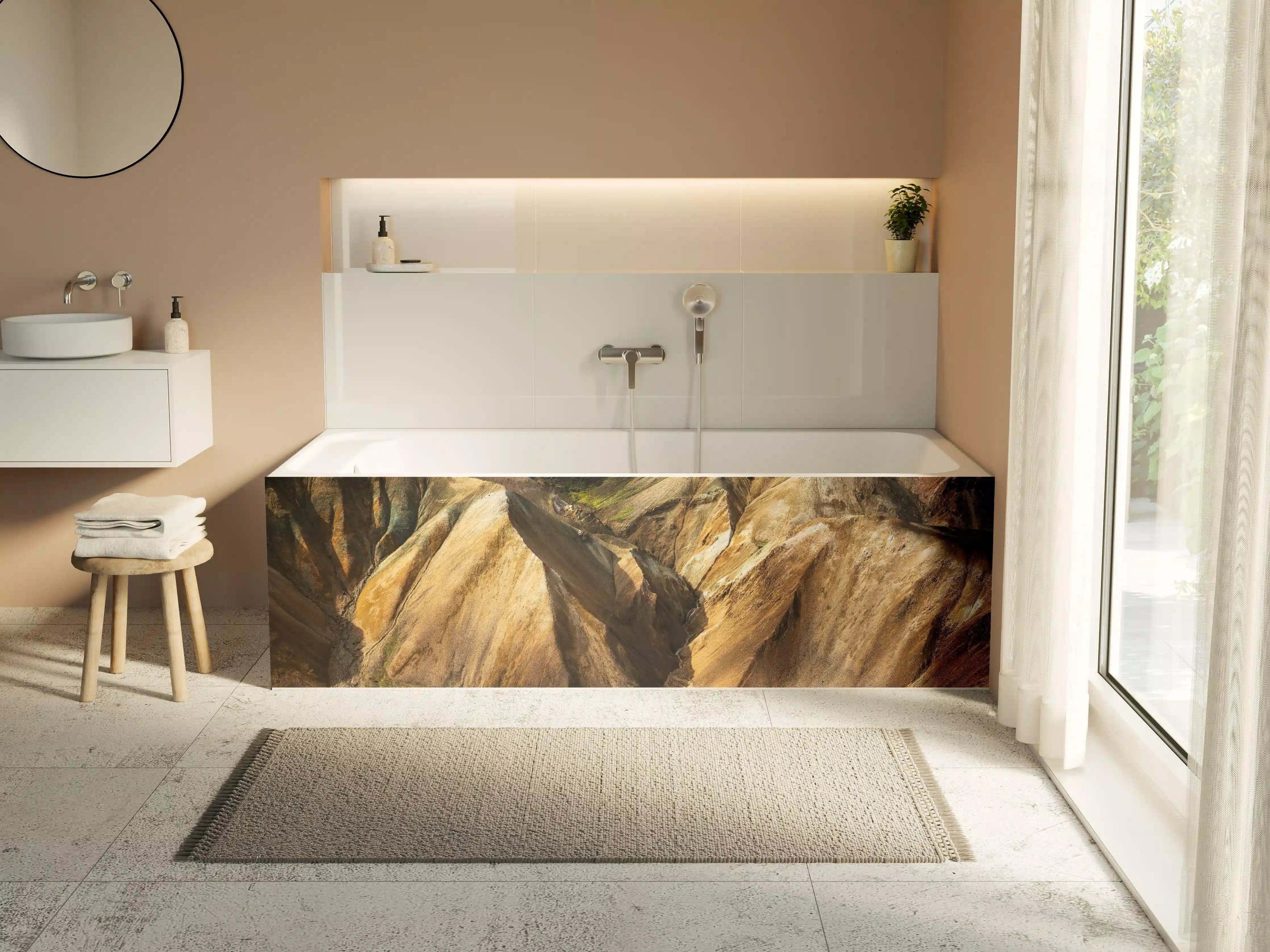 Badewannen-Rückwand - Farbenpracht Landmannalaugar