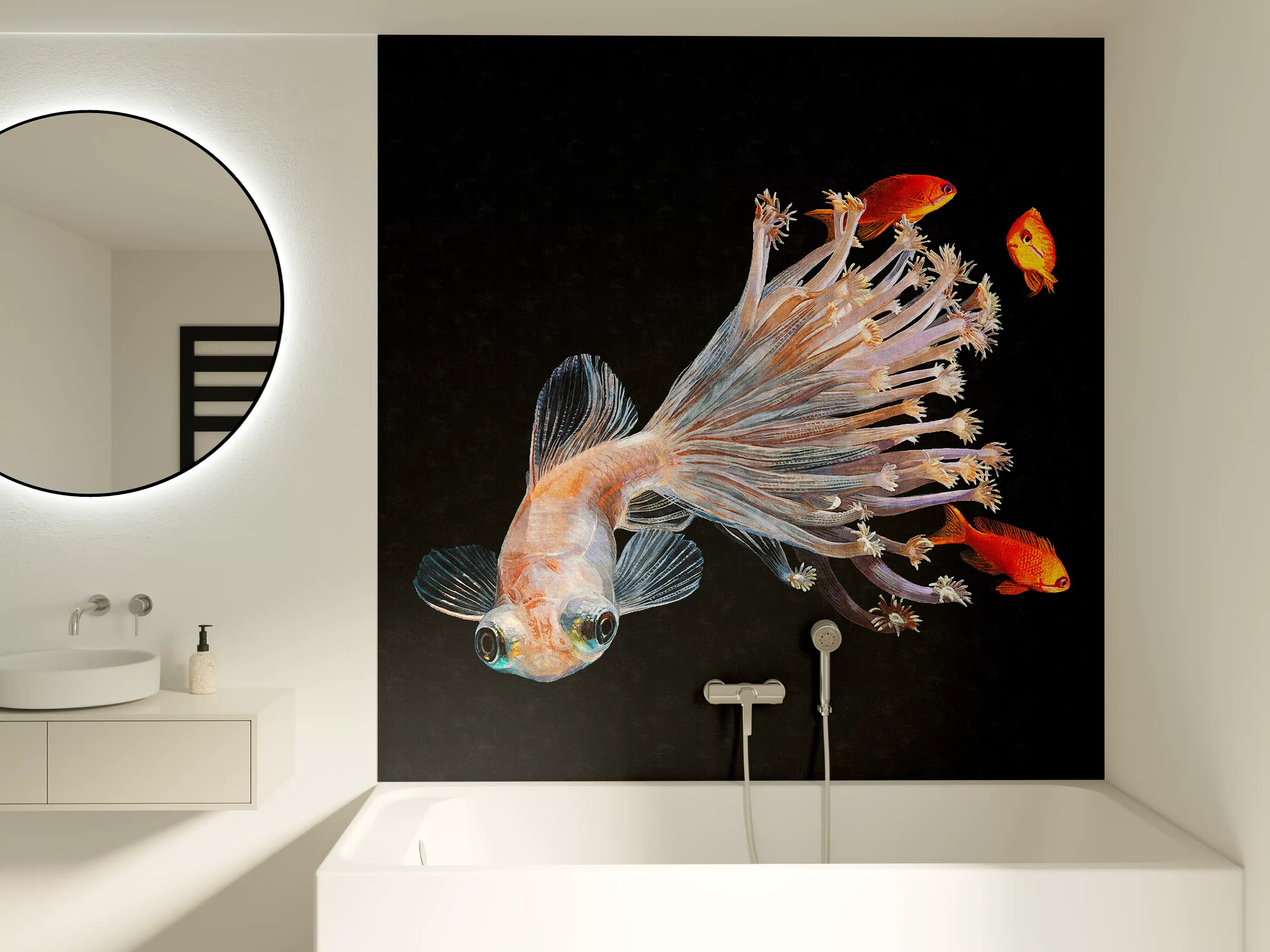 Badewannen-Rückwand - Fisch verschmolzen mit Korallen