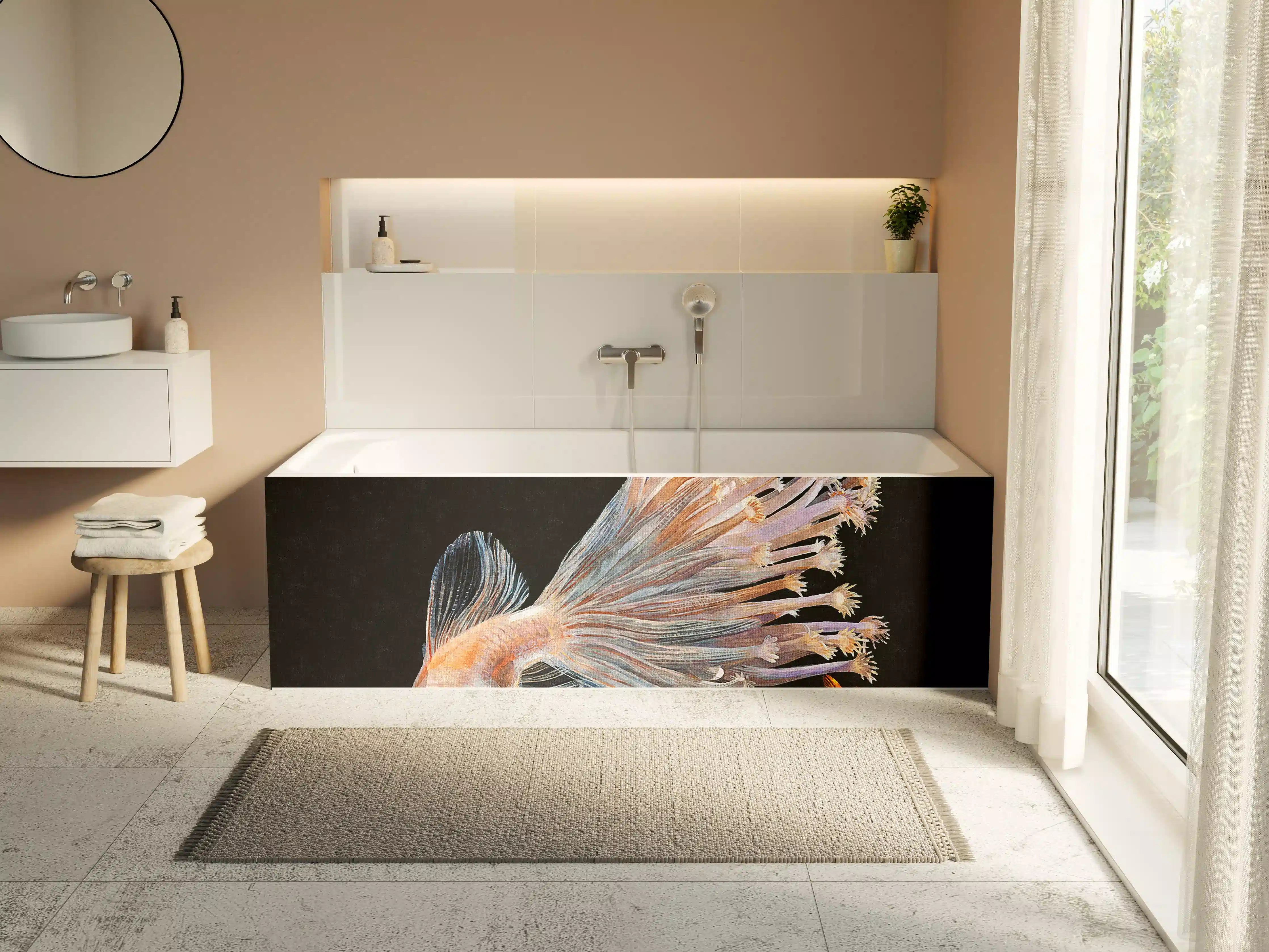 Badewannen-Rückwand - Fisch verschmolzen mit Korallen