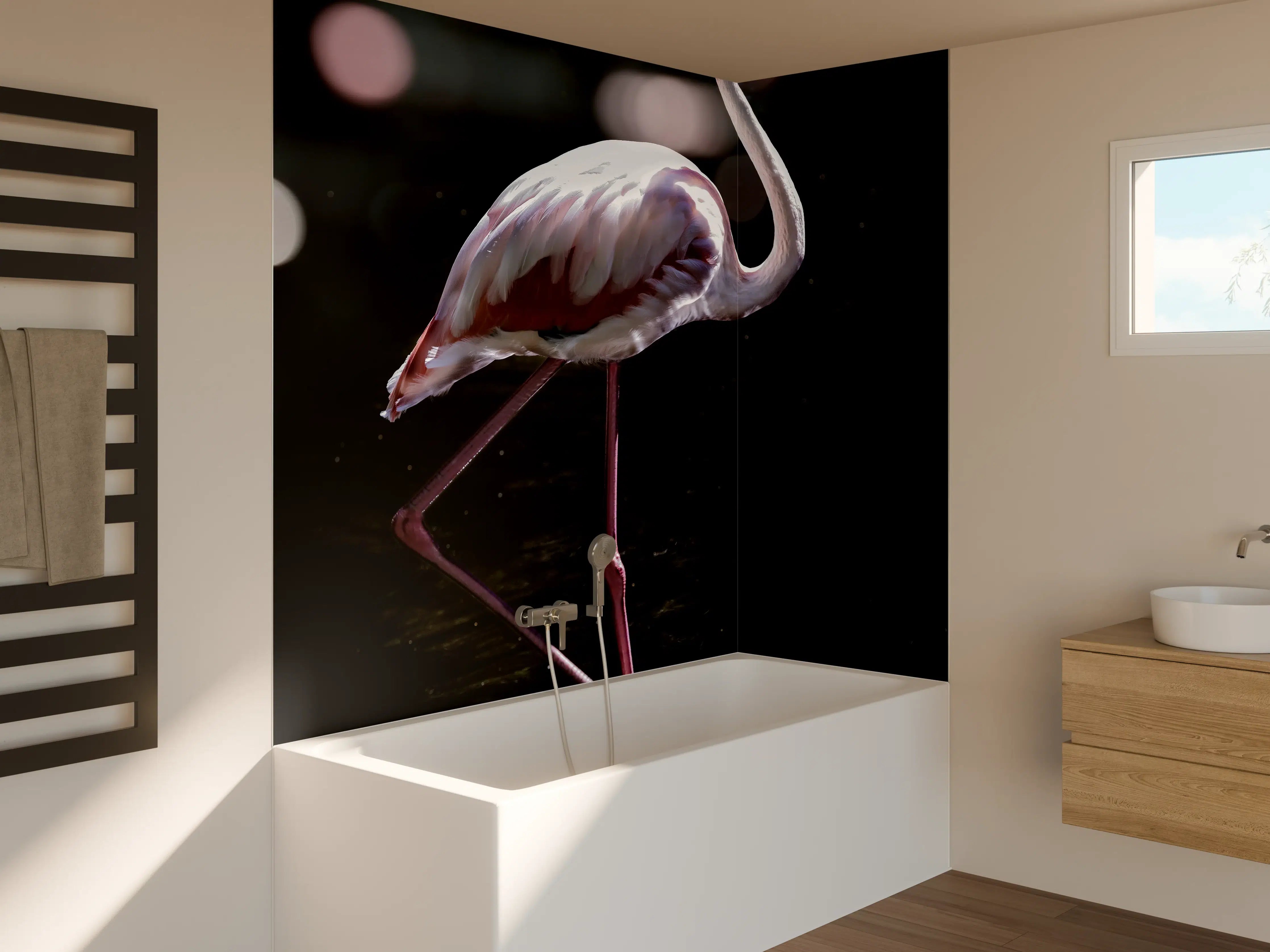 Badewannen-Rückwand - Flamingo