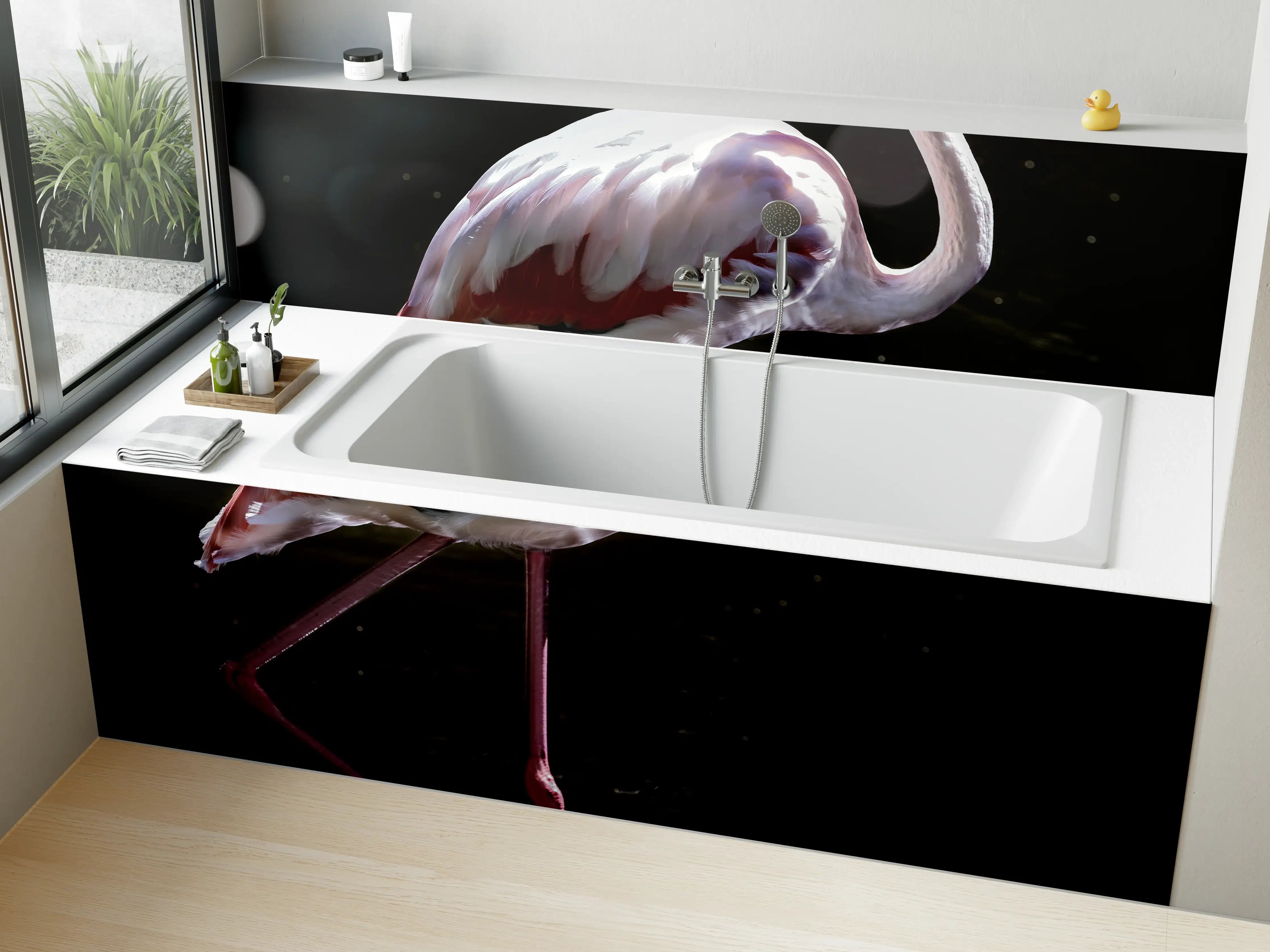 Badewannen-Rückwand - Flamingo