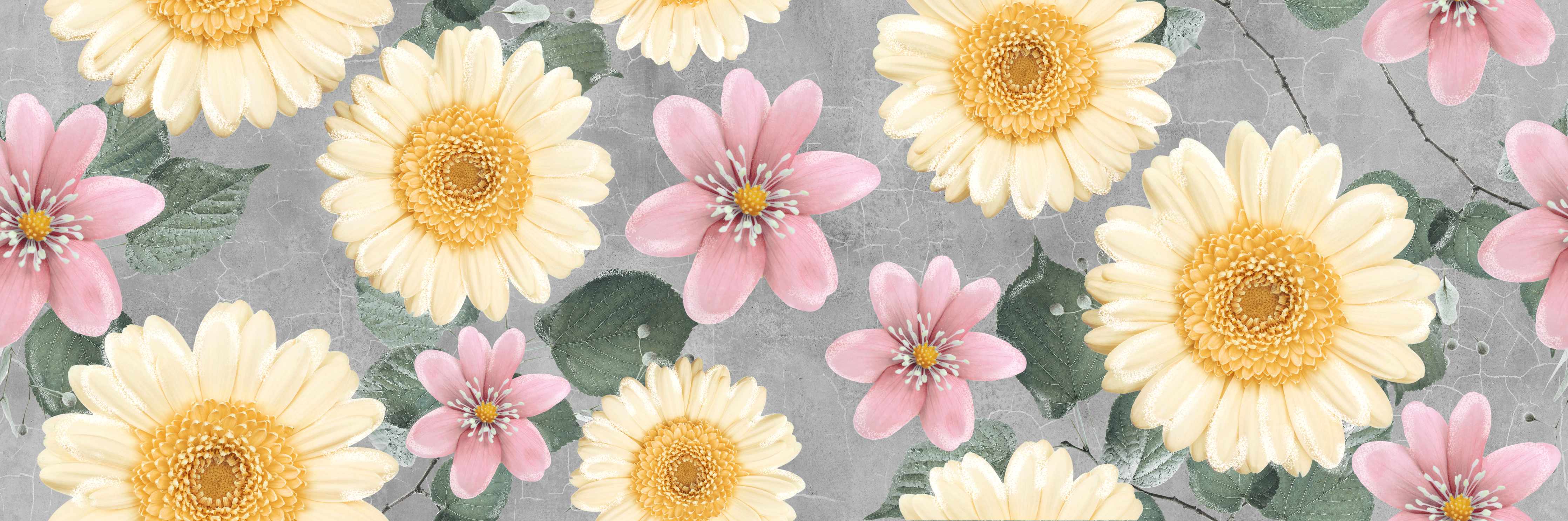 Badewannen-Rückwand-Florales Wandmuster - Zeichnung