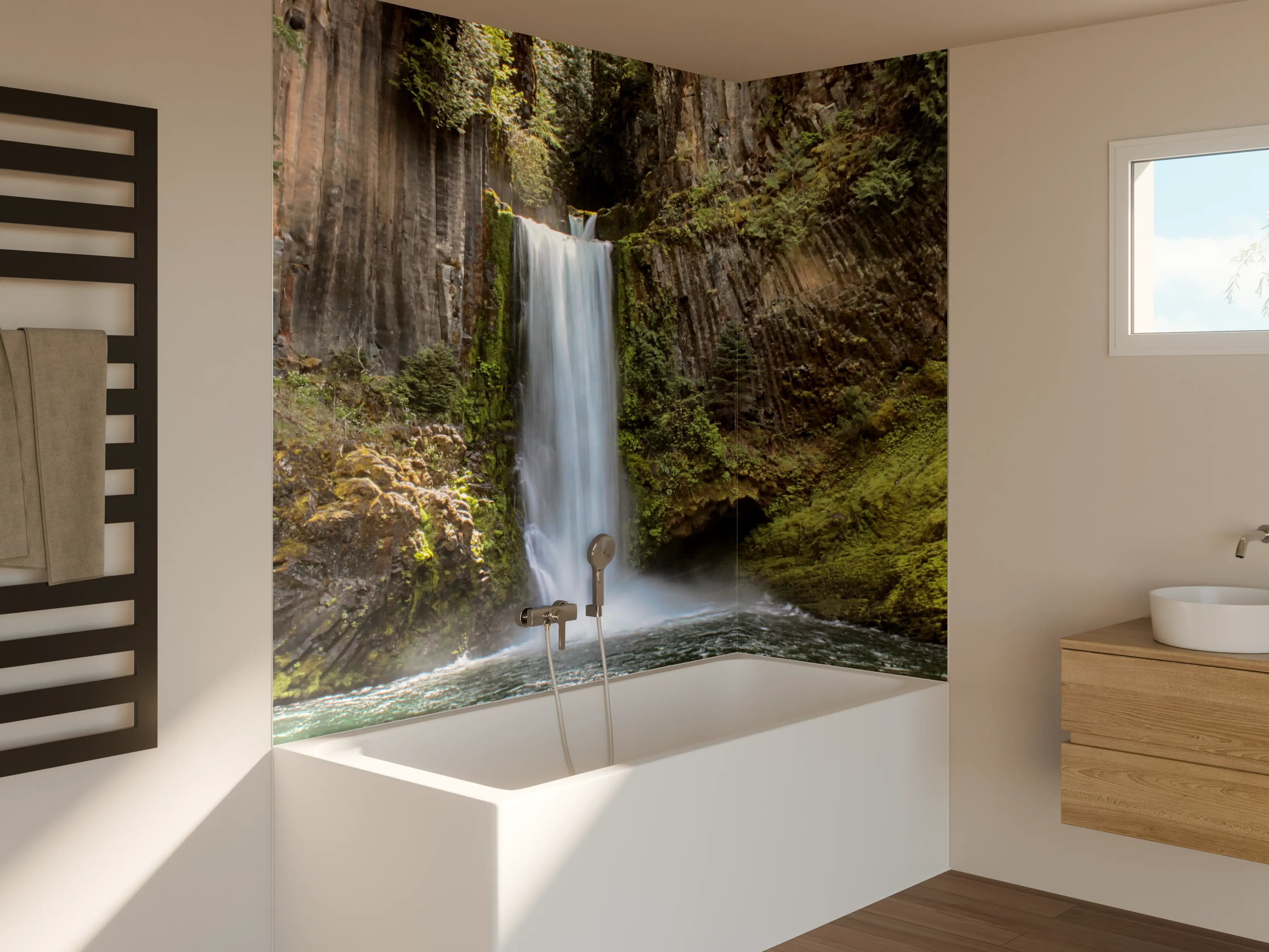 Badewannen-Rückwand - Friedliche Tokatee Falls