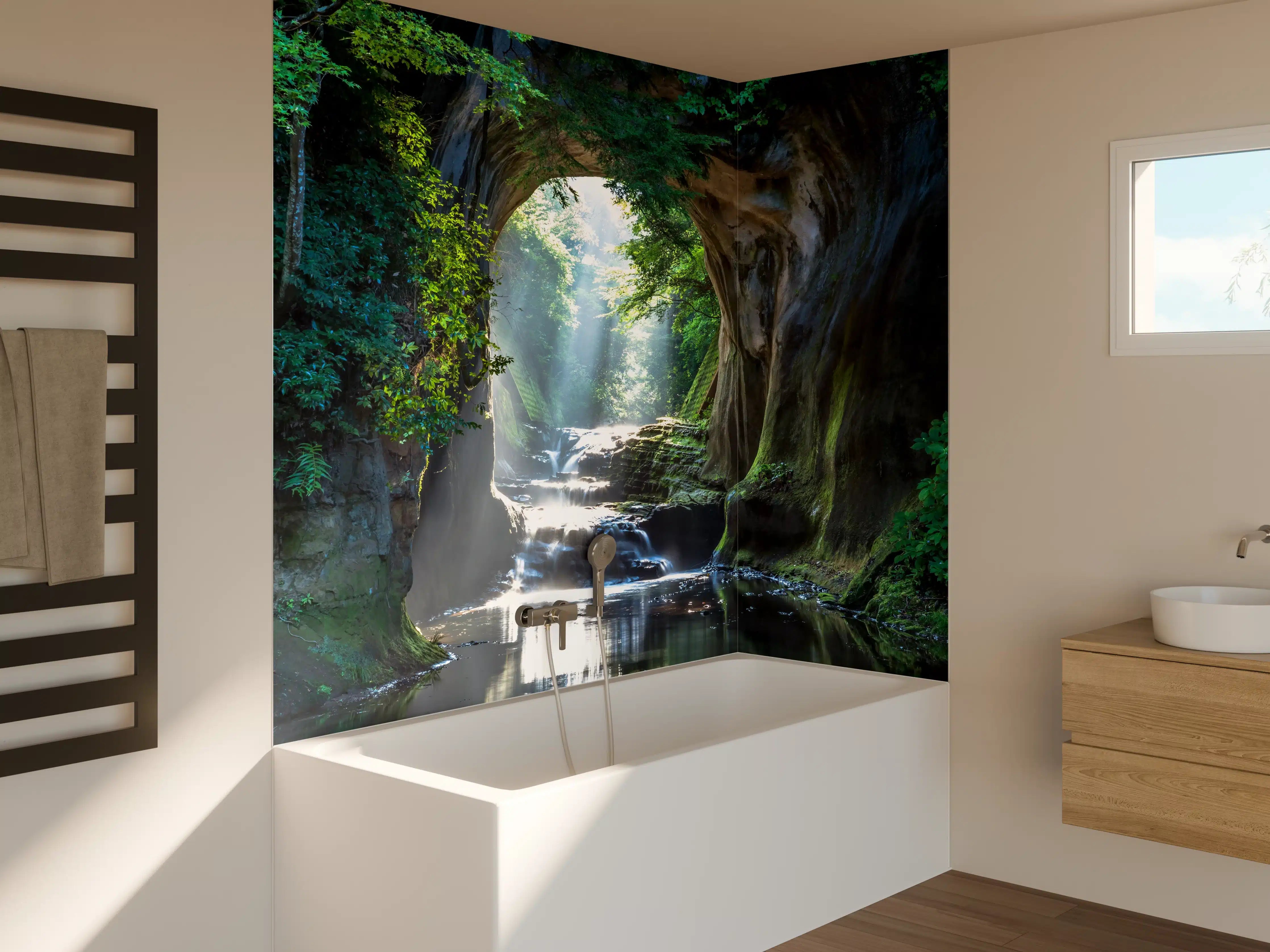 Badewannen-Rückwand - Friedlicher Chiba Wasserfall