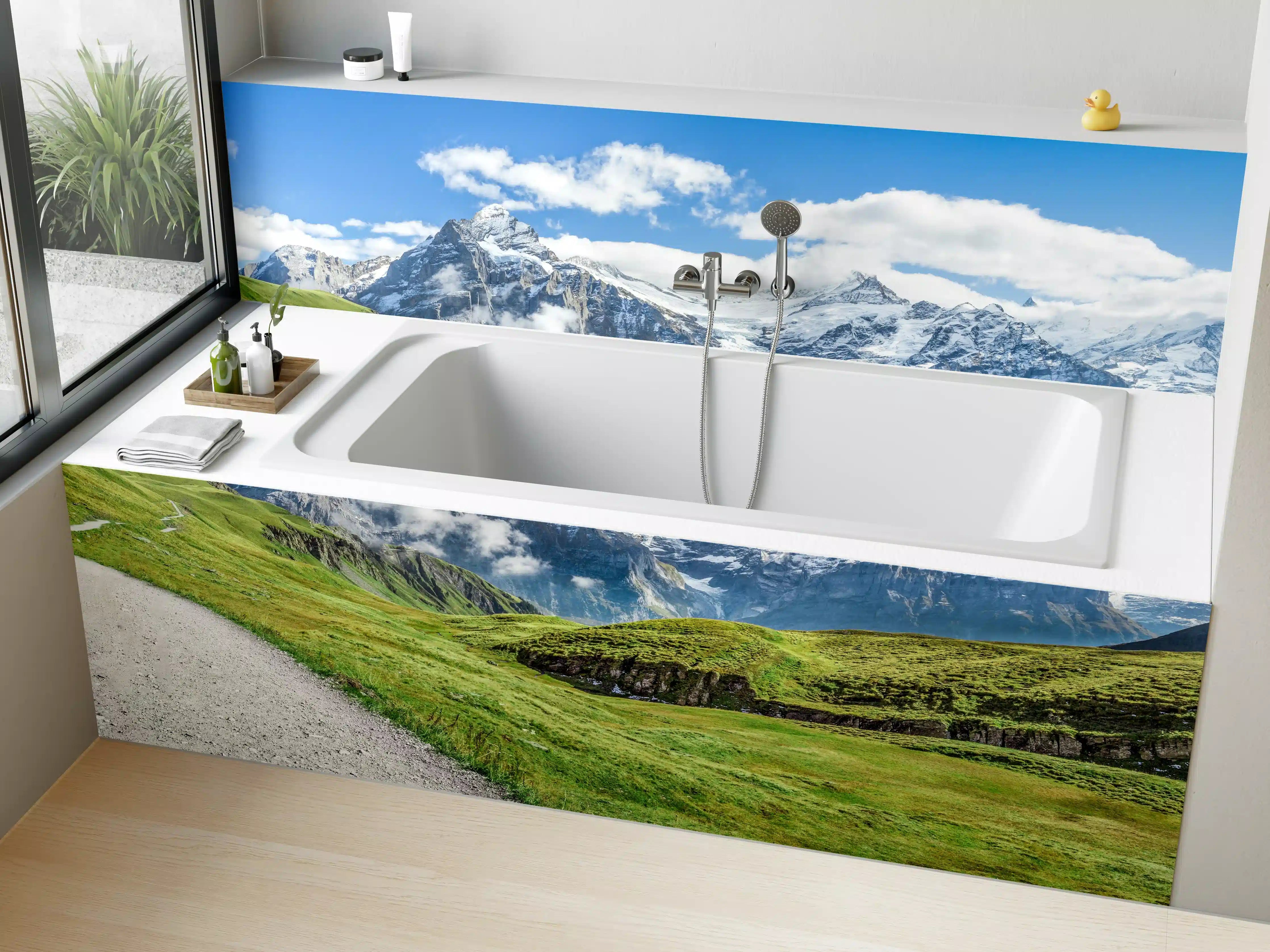 Badewannen-Rückwand - Friedlicher Wanderweg in den Alpen