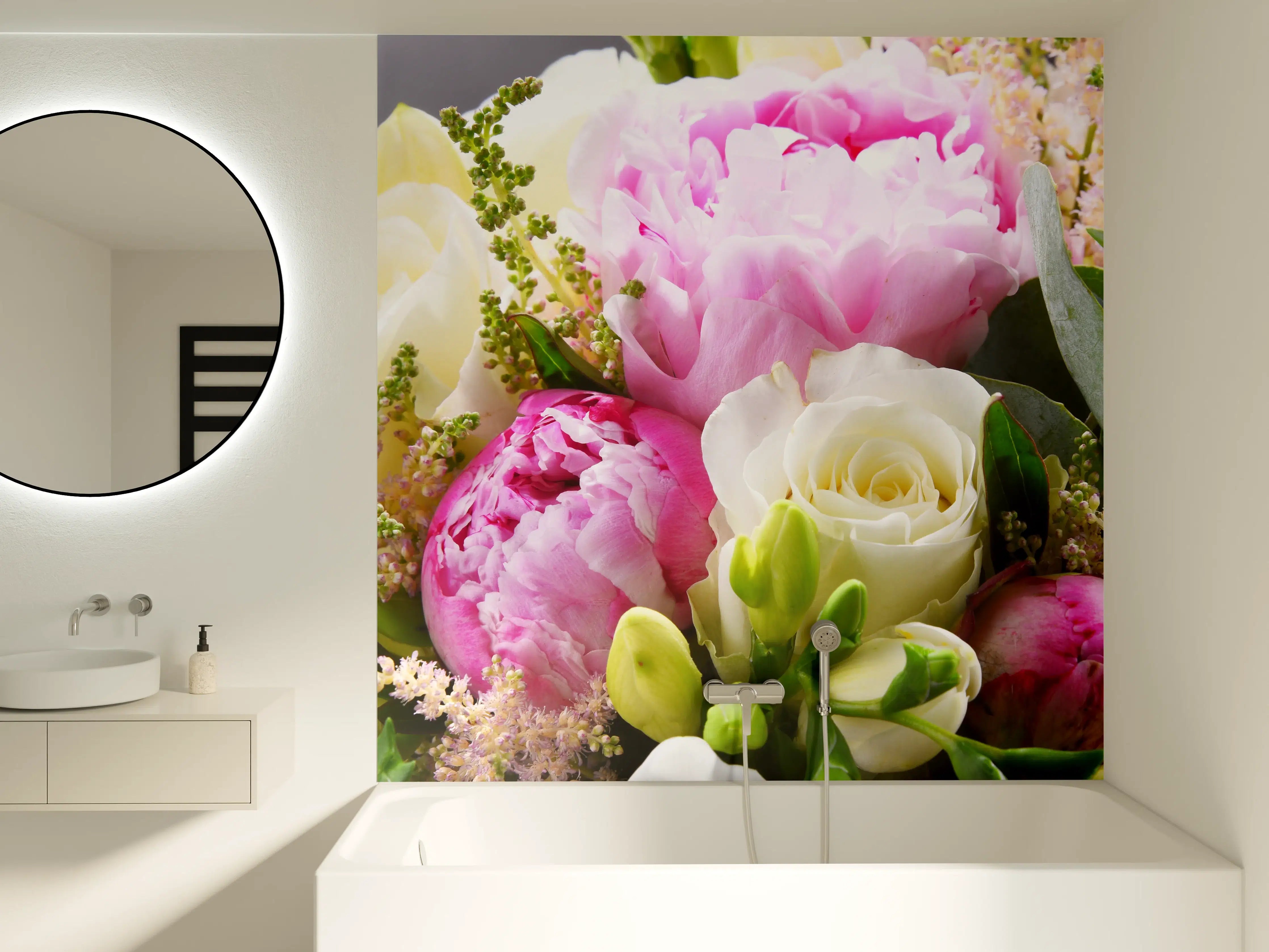 Badewannen-Rückwand - Frischer Blumenstrauß Mix