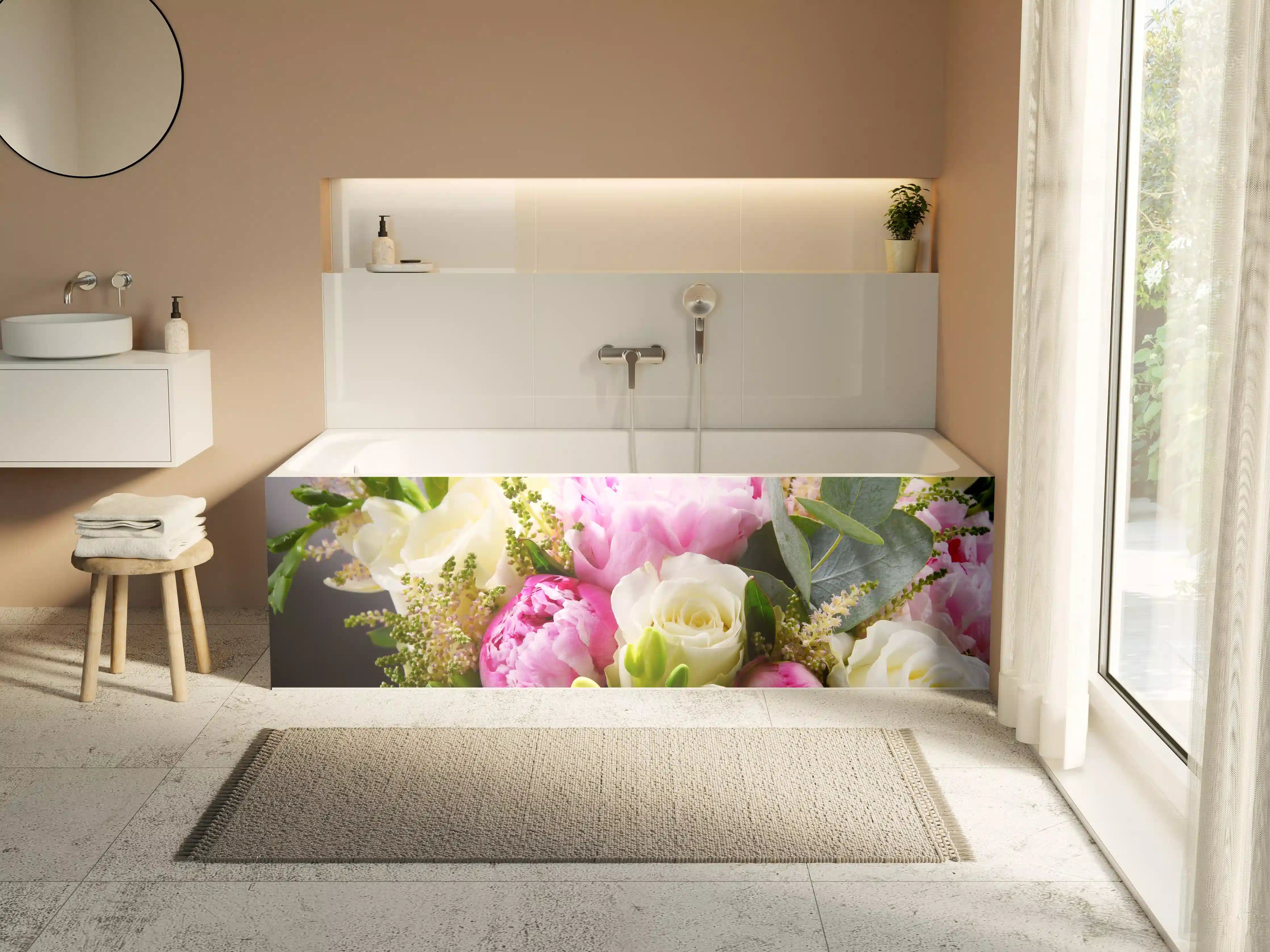 Badewannen-Rückwand - Frischer Blumenstrauß Mix