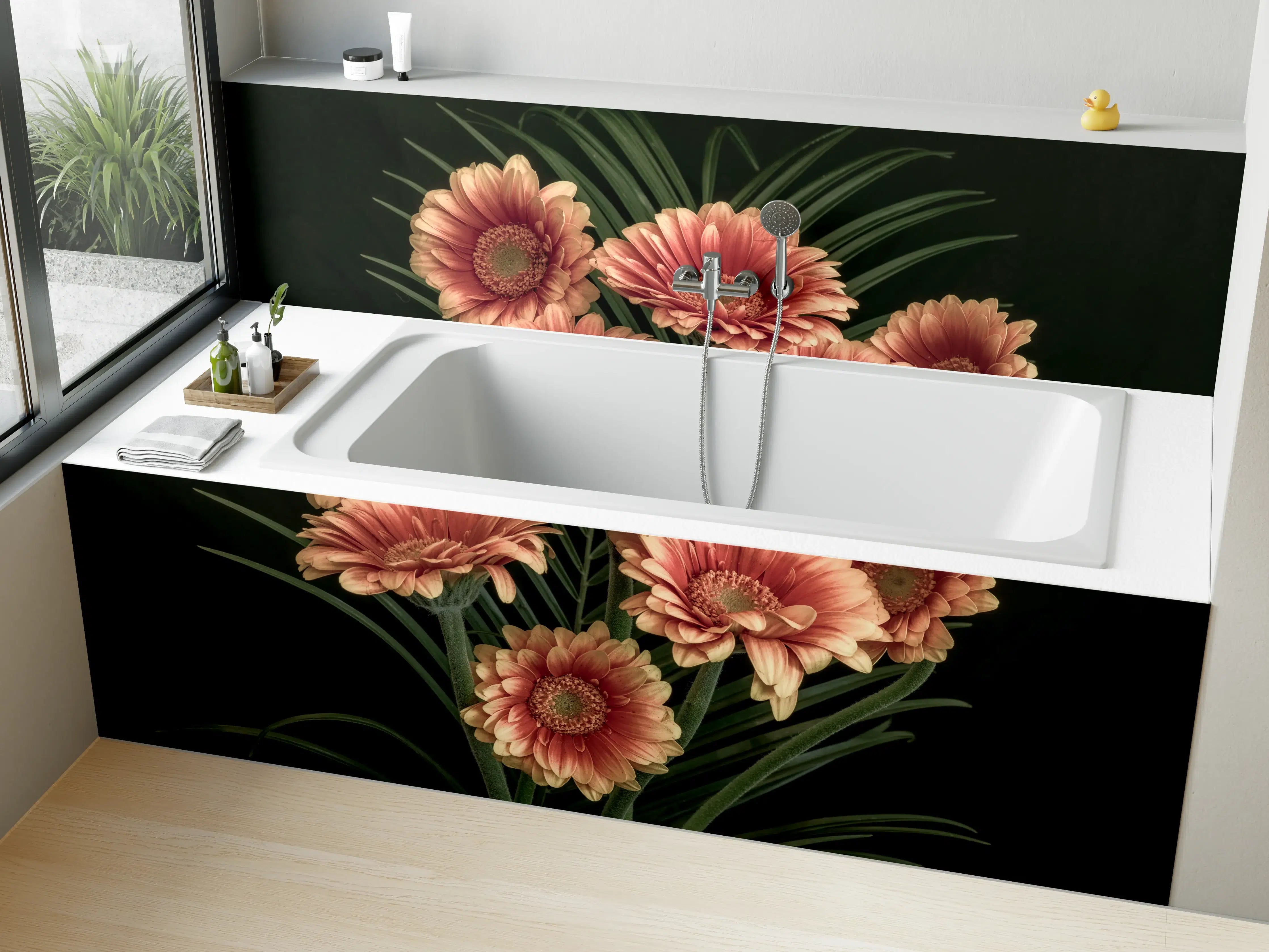 Badewannen-Rückwand - Frischer Blumenstrauß Stillleben