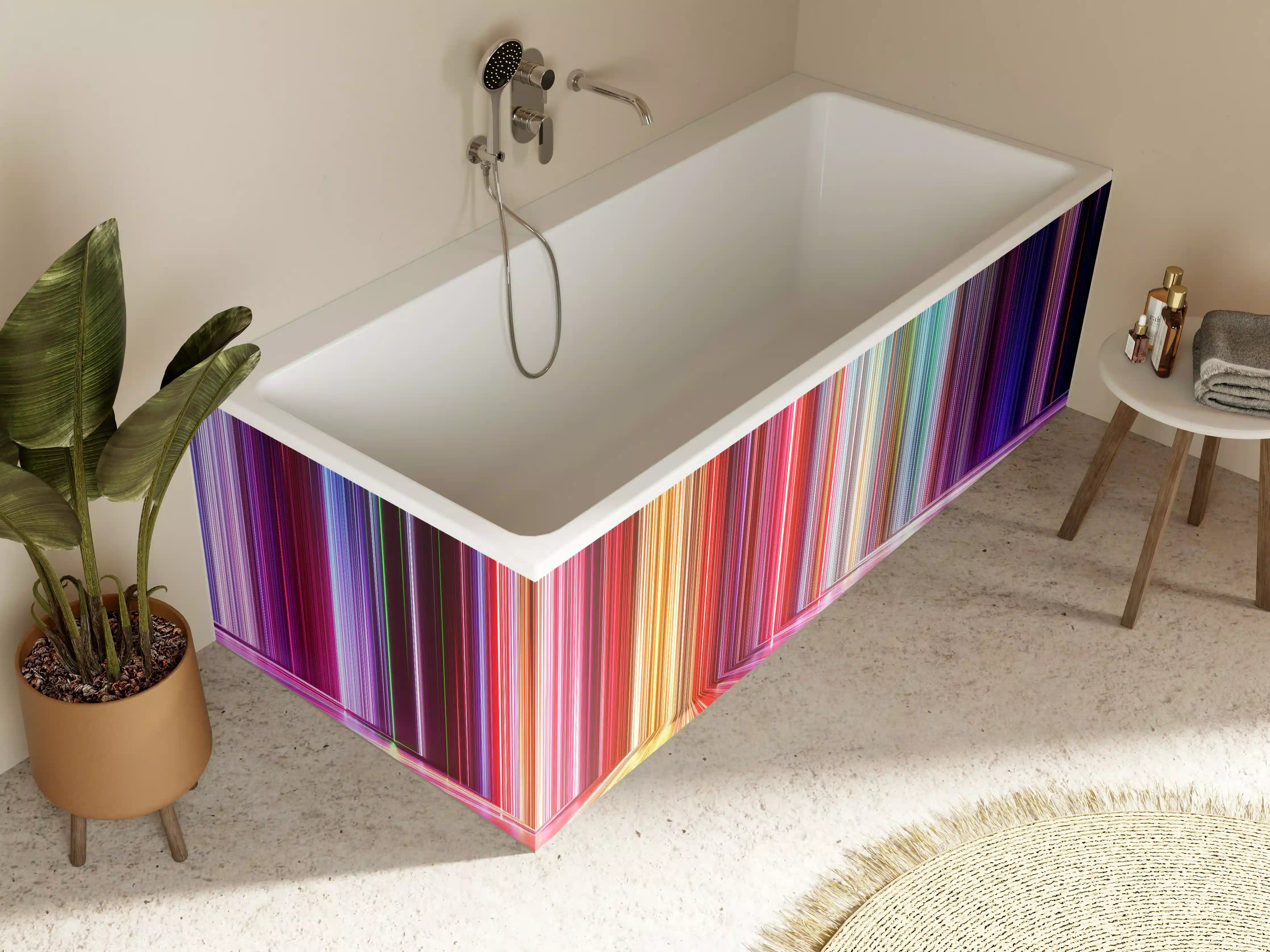 Badewannen-Rückwand - Futuristische Farben - 3D Render