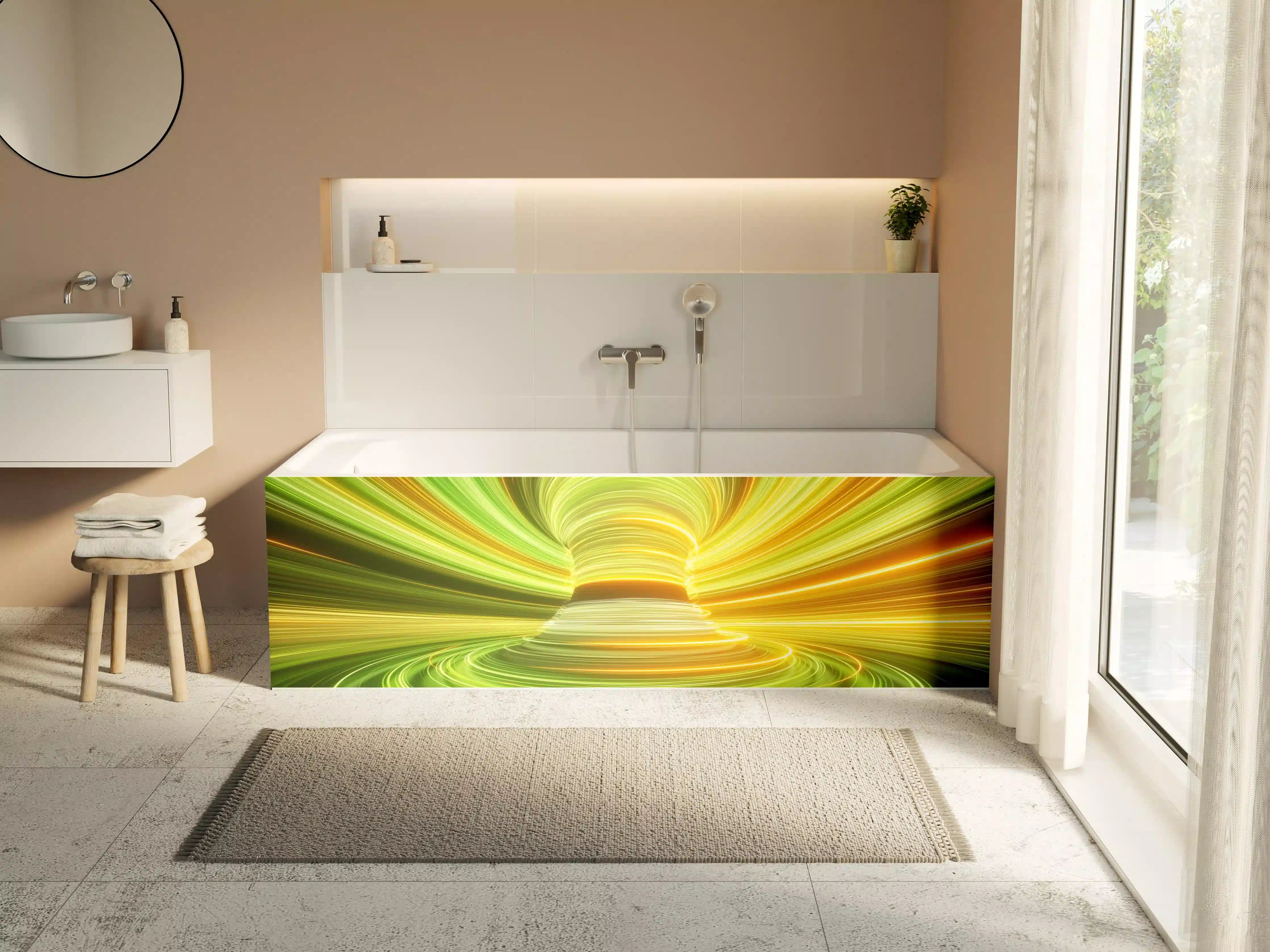 Badewannen-Rückwand - Futuristisches Muster - Neon