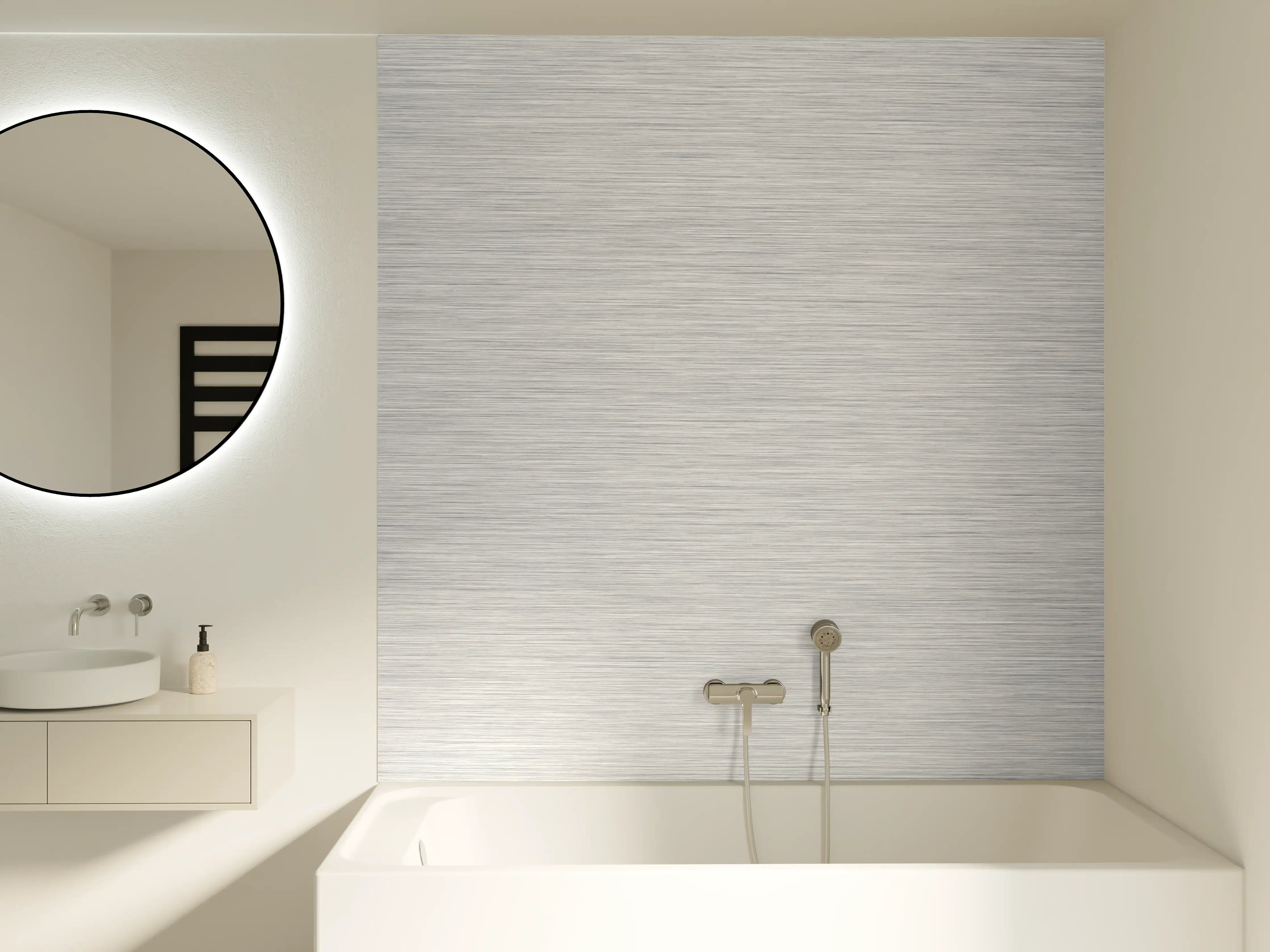 Badewannen-Rückwand - Gebürstete Aluminium Textur