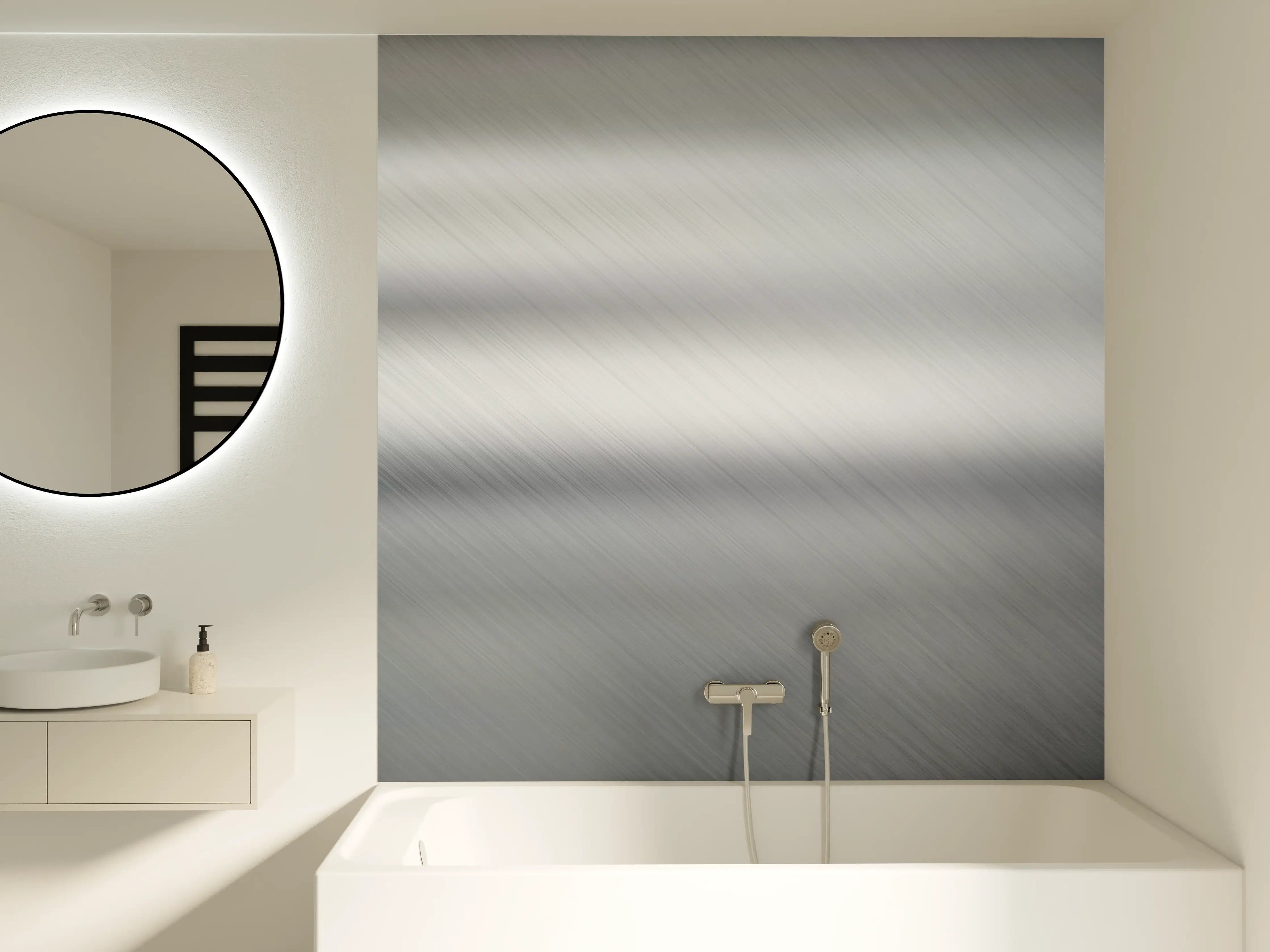 Badewannen-Rückwand - Gebürsteter Metall Hintergrund