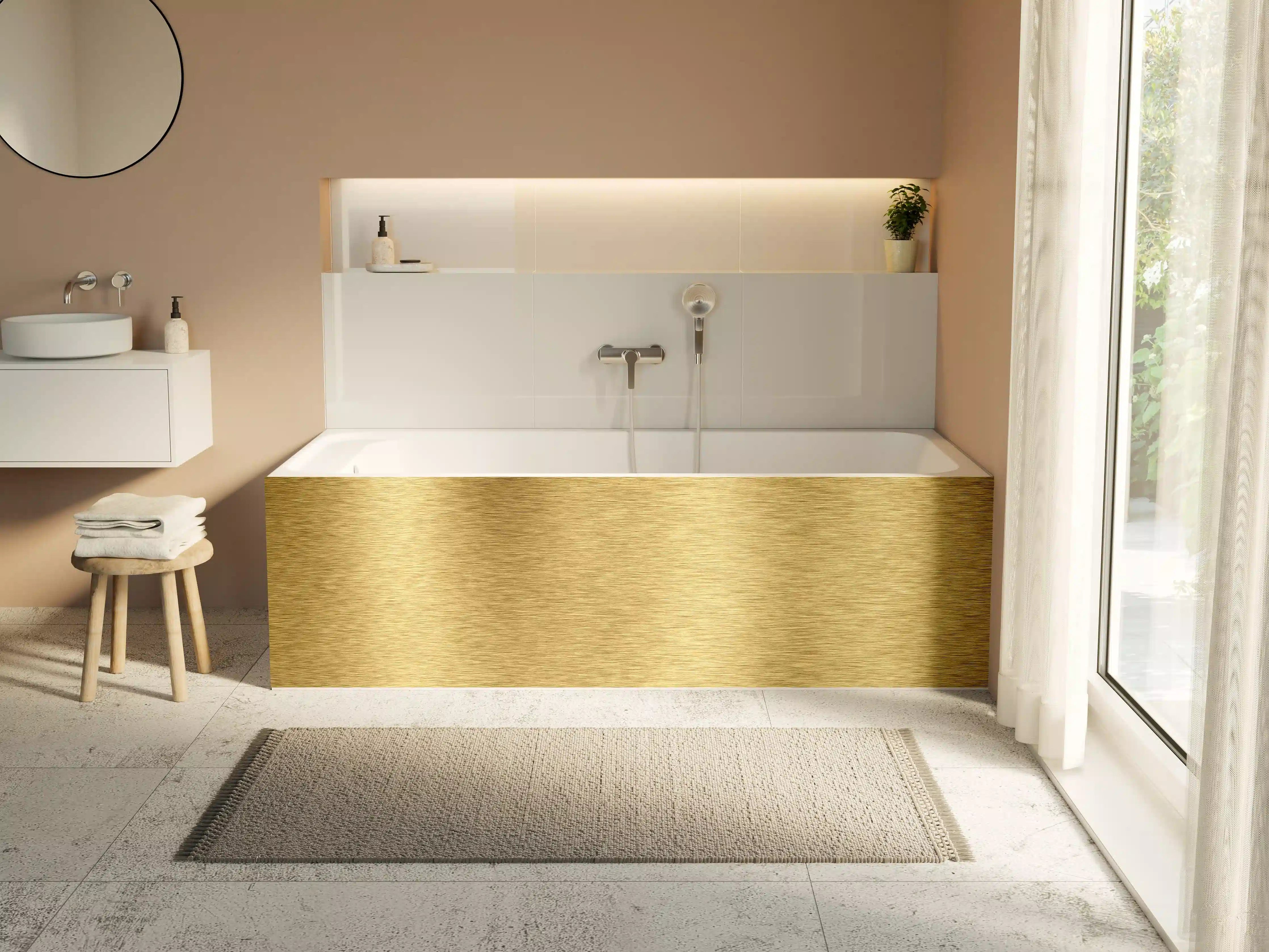 Badewannen-Rückwand - Gebürstetes Gold