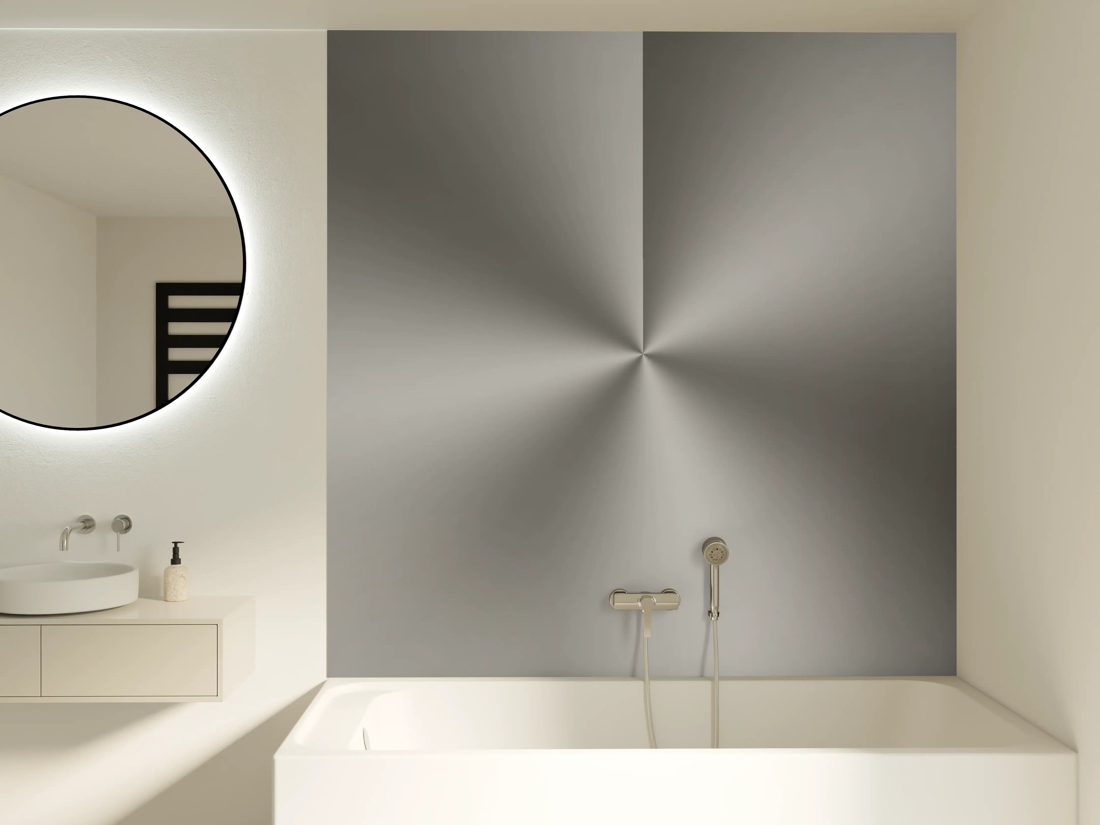 Badewannen-Rückwand - Gebürstetes Metall