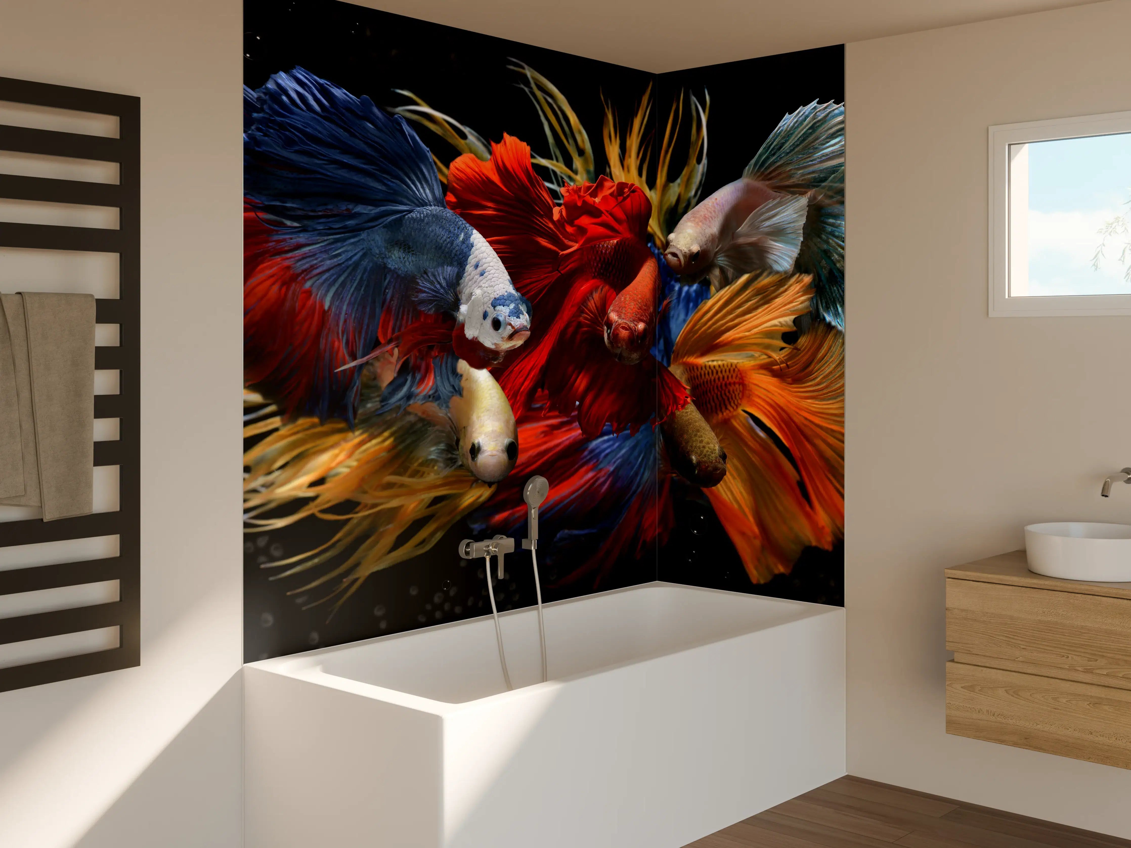 Badewannen-Rückwand - Gemischte bunte Fantasie betta