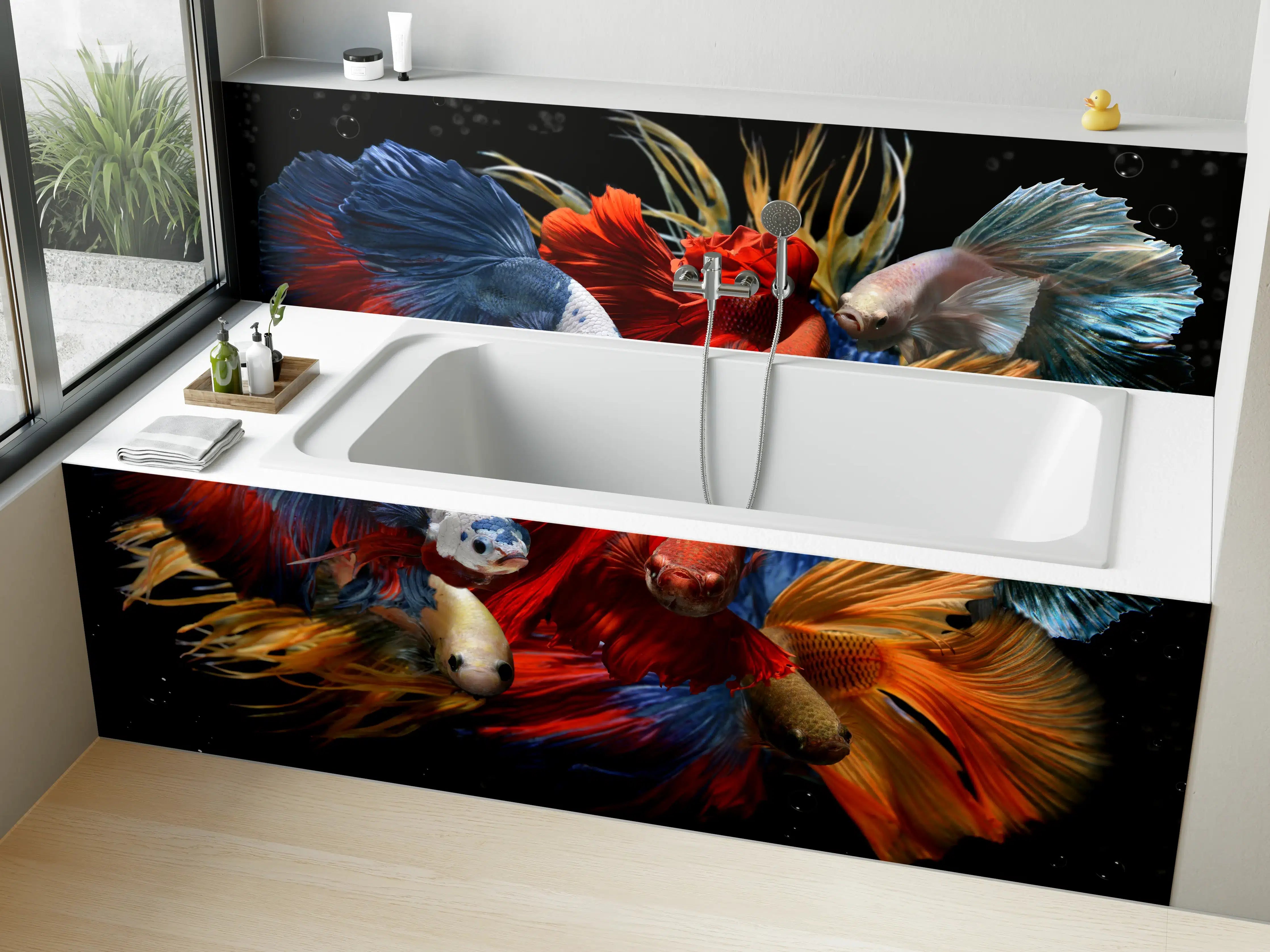 Badewannen-Rückwand - Gemischte bunte Fantasie betta
