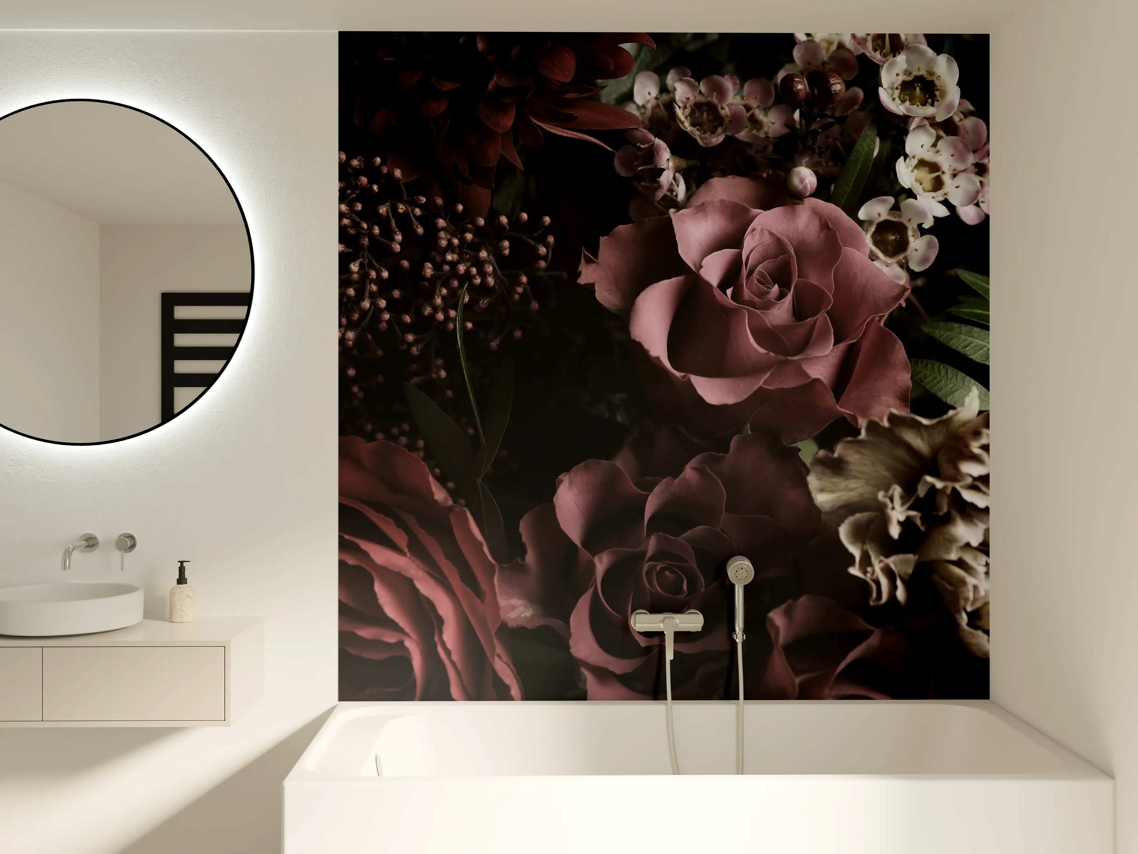Badewannen-Rückwand - Gemischter Vintage-Blumenstrauß