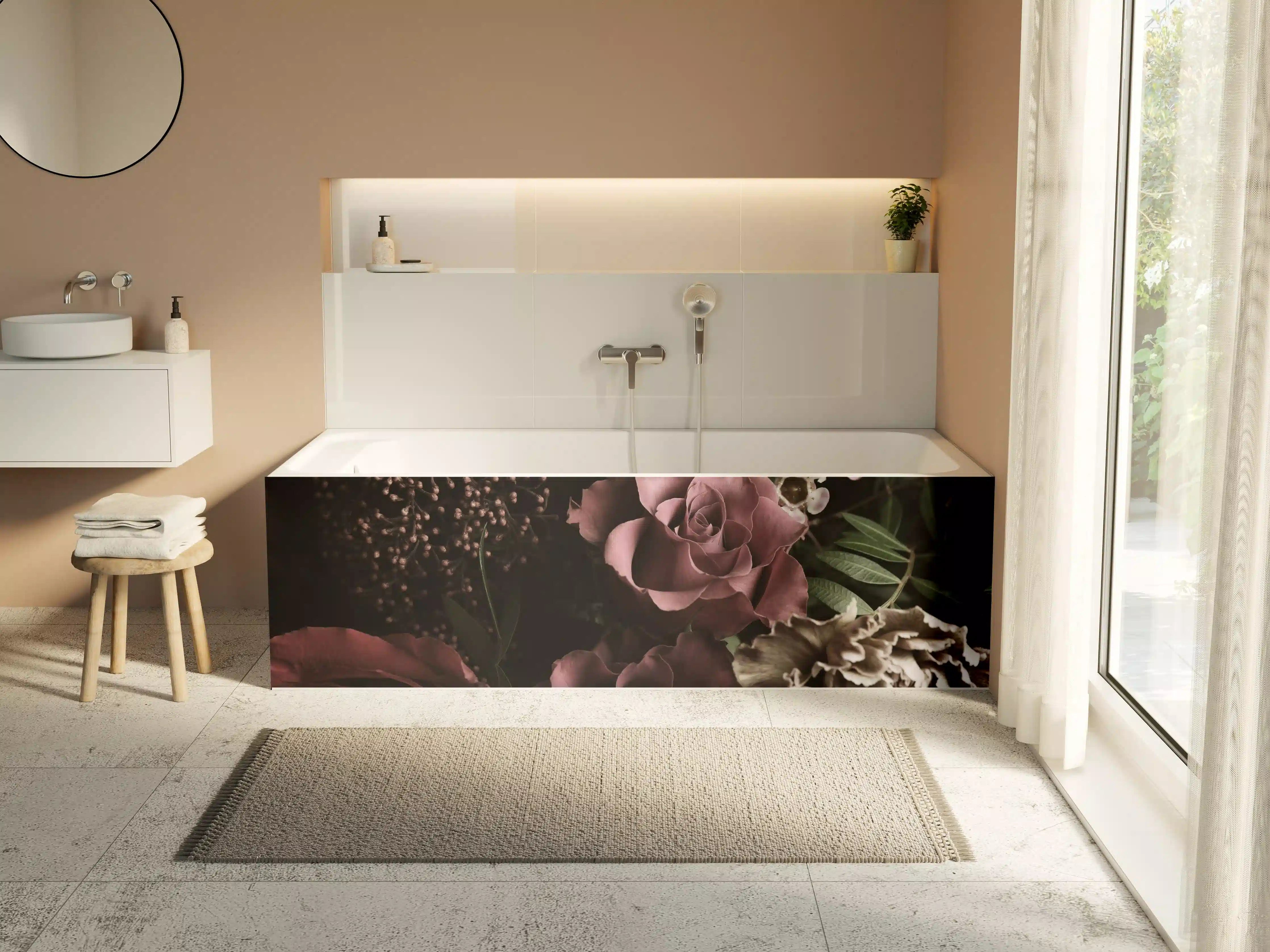 Badewannen-Rückwand - Gemischter Vintage-Blumenstrauß