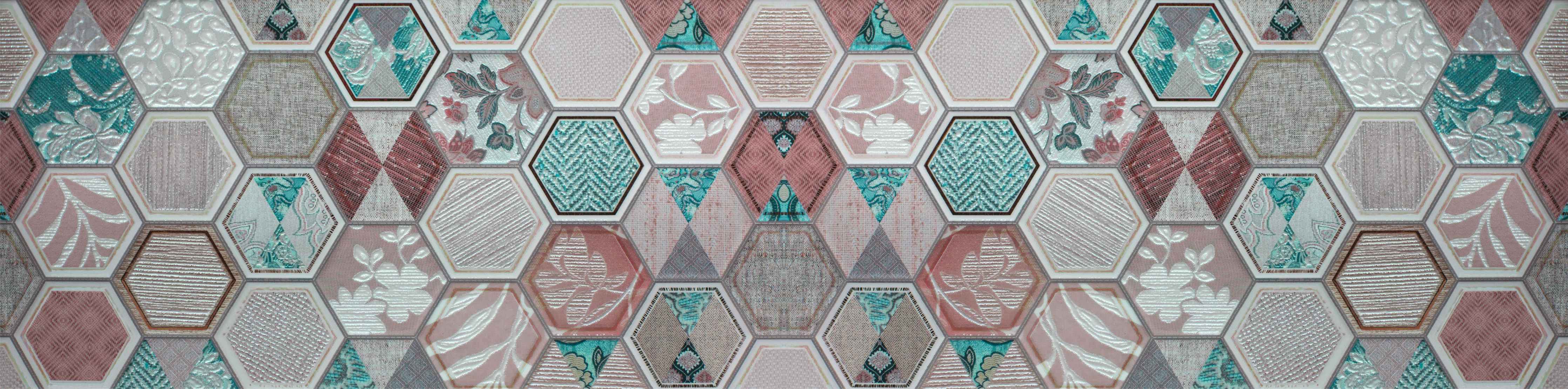 Badewannen-Rückwand-Geometrisches Muster Pastell