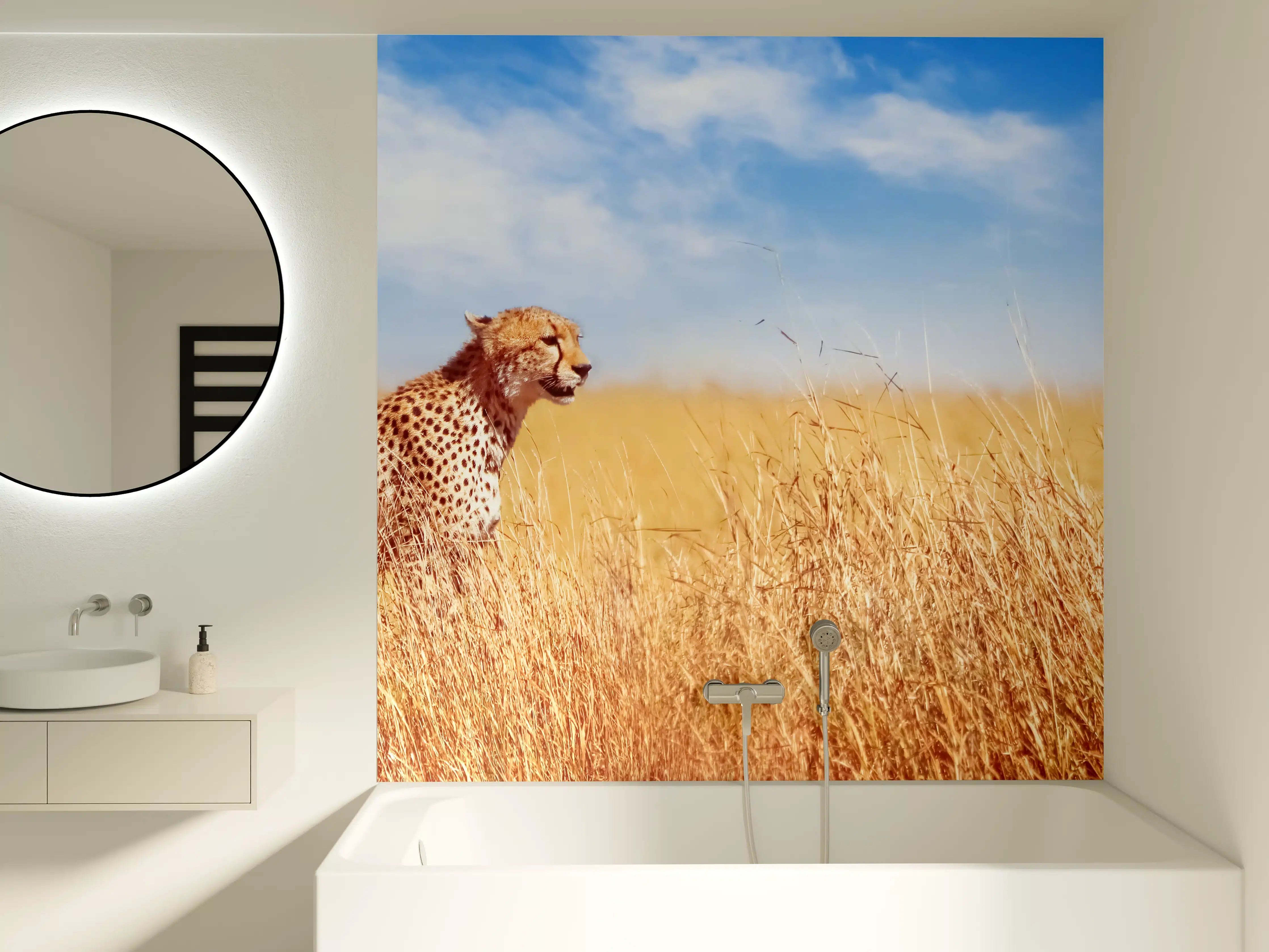 Badewannen-Rückwand - Gepard in der afrikanischen Savanne