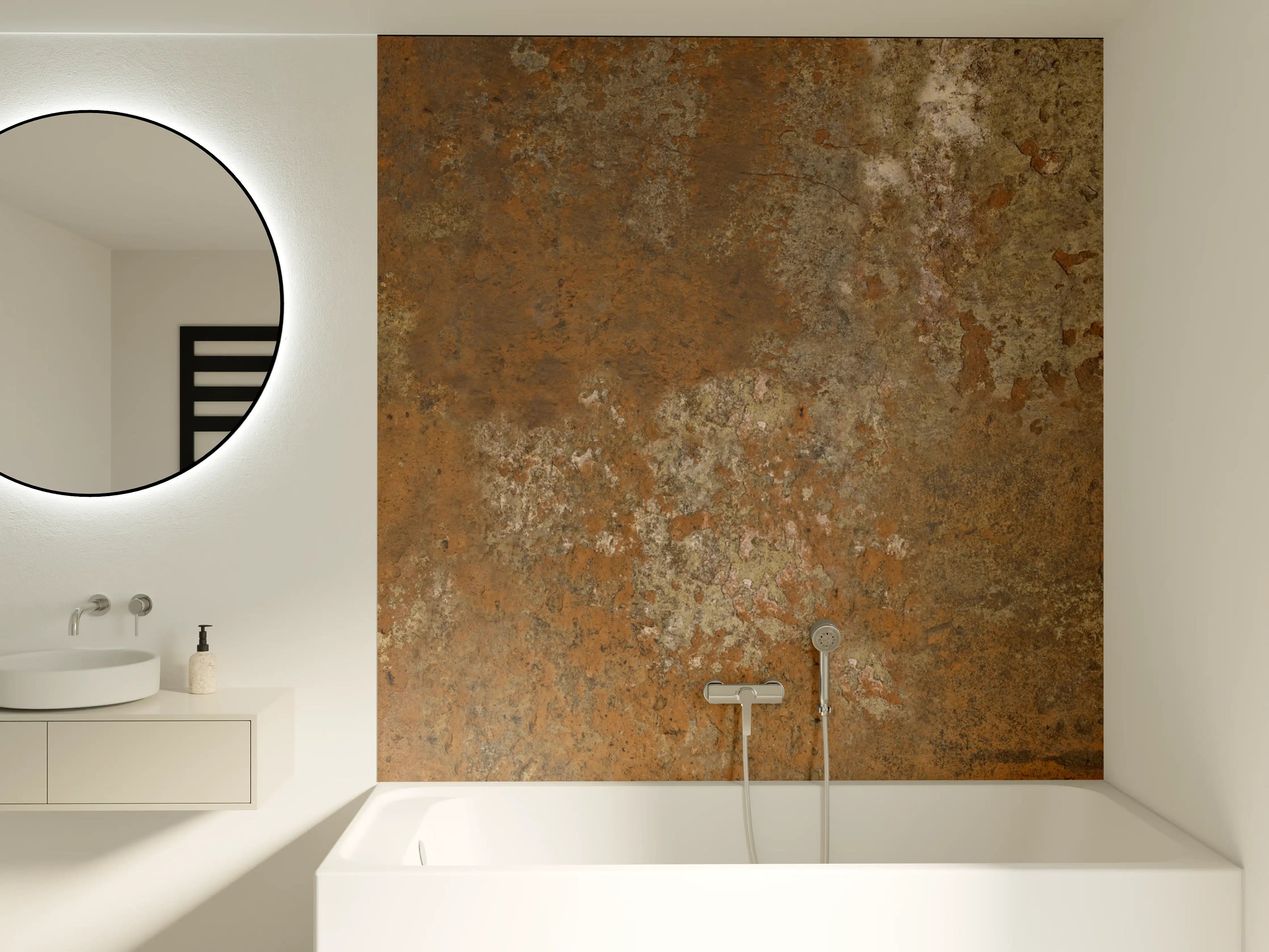 Badewannen-Rückwand - Gerösteter Metalltextur