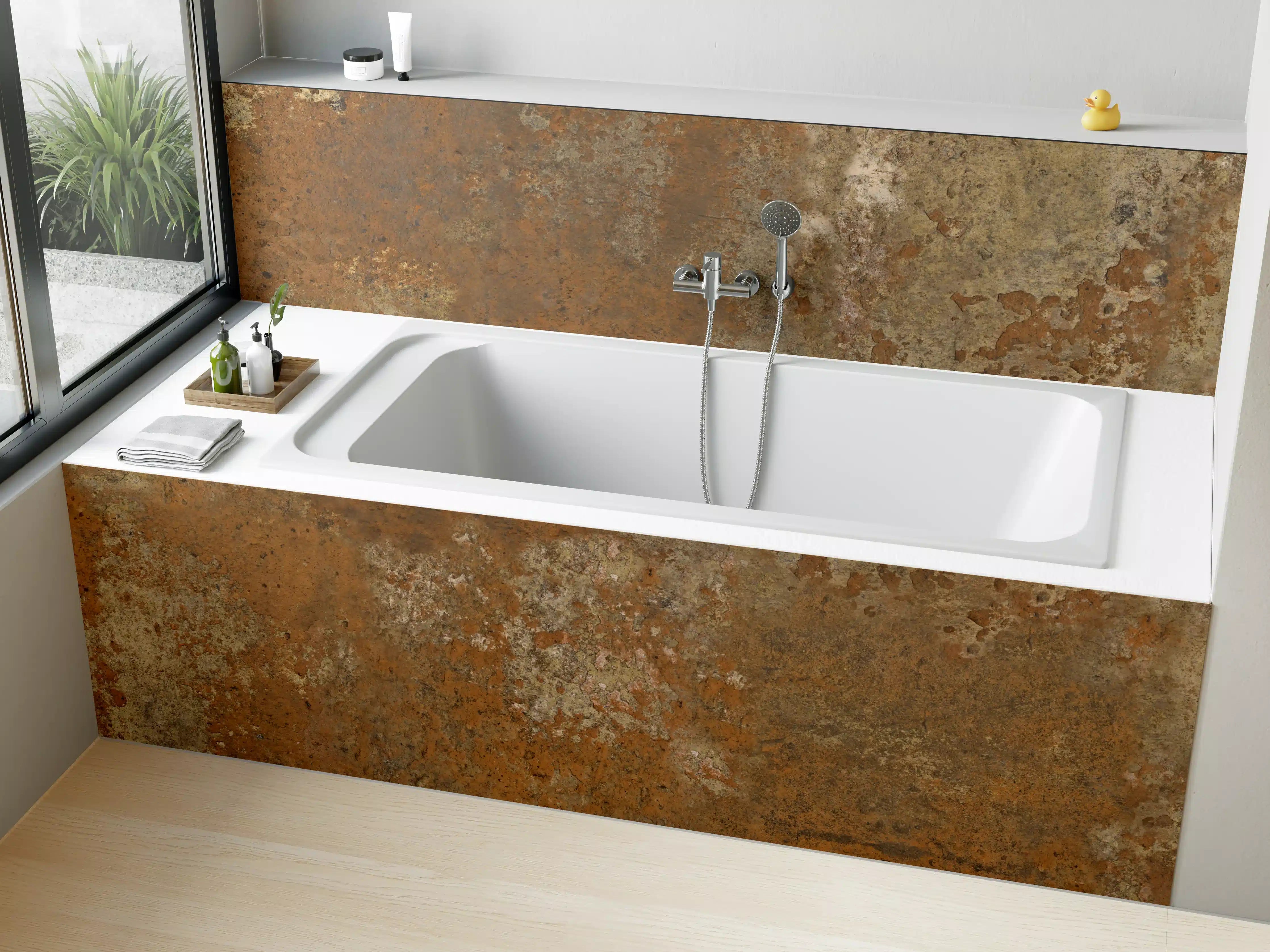 Badewannen-Rückwand - Gerösteter Metalltextur