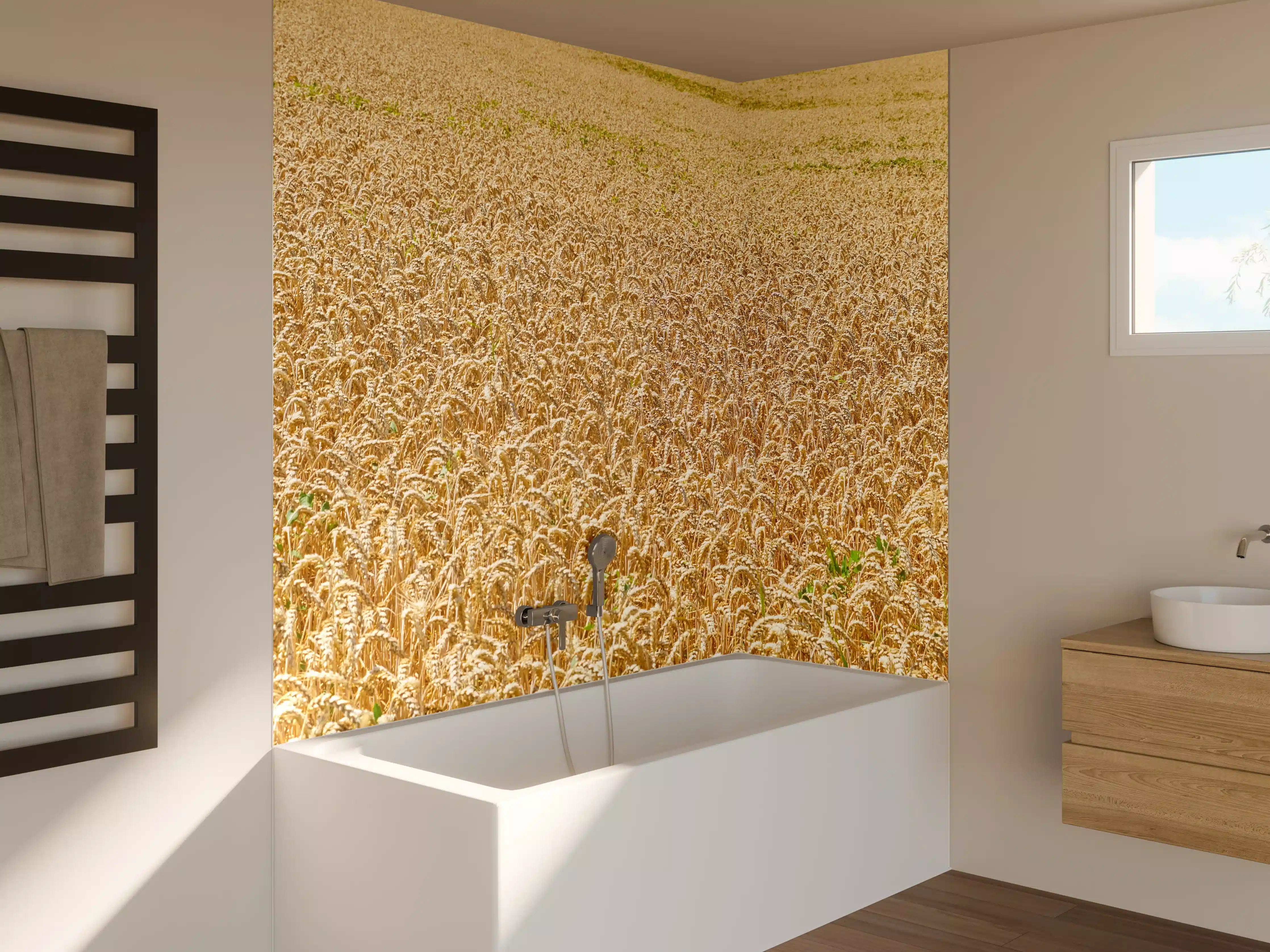 Badewannen-Rückwand - Getreidefeld - Panoramabild