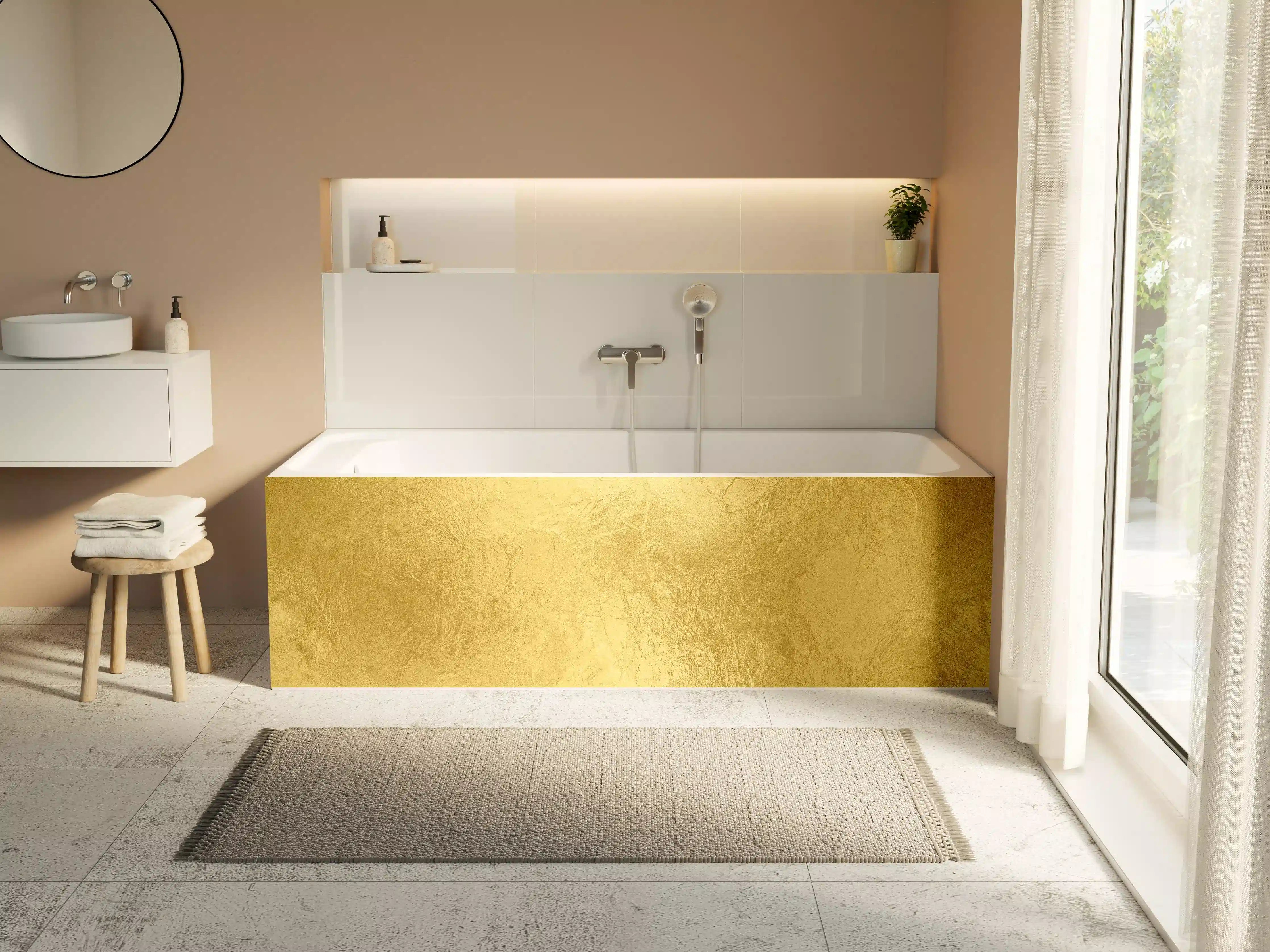 Badewannen-Rückwand - Glänzende Blattgold Textur
