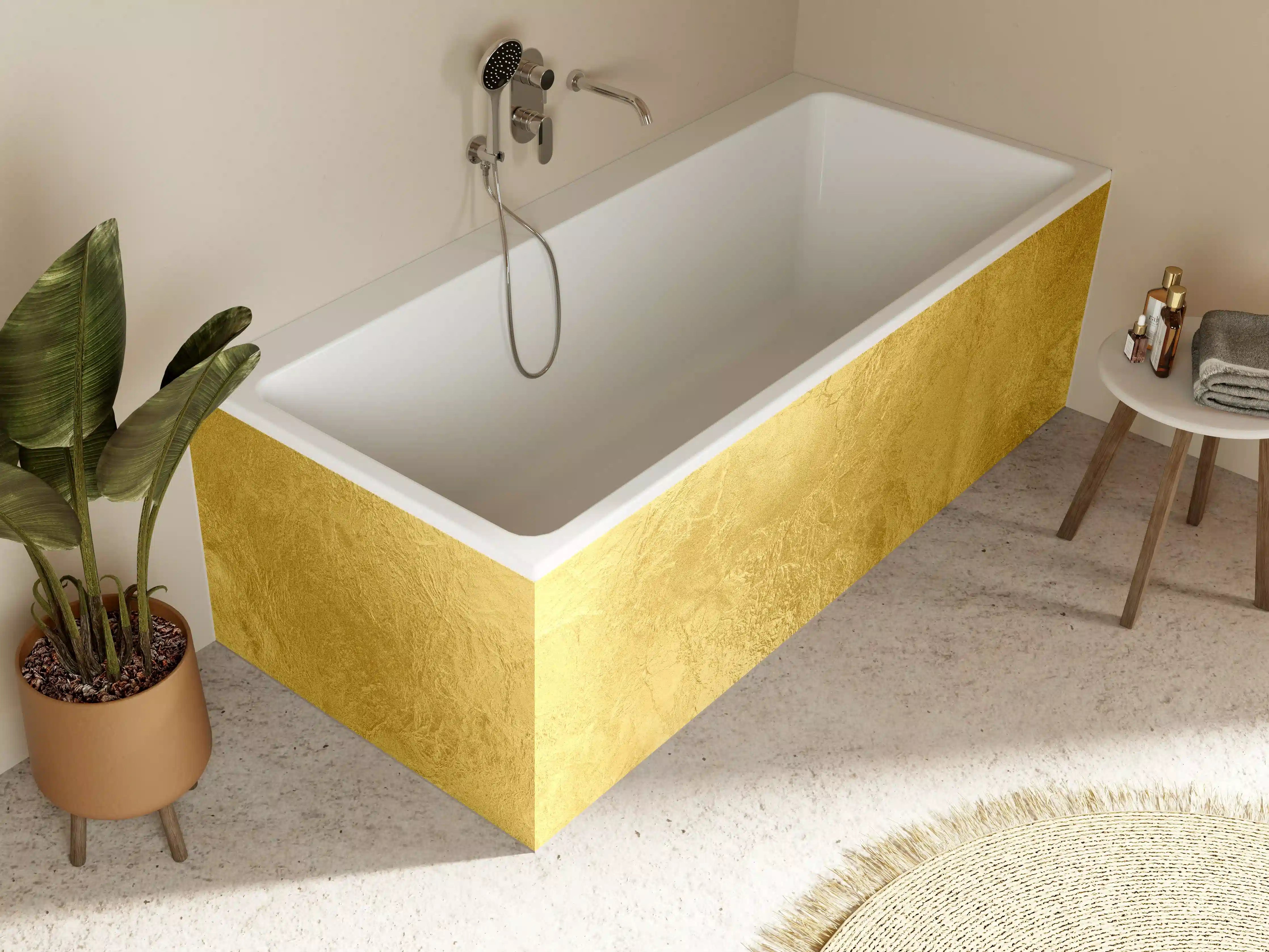 Badewannen-Rückwand - Glänzende Blattgold Textur