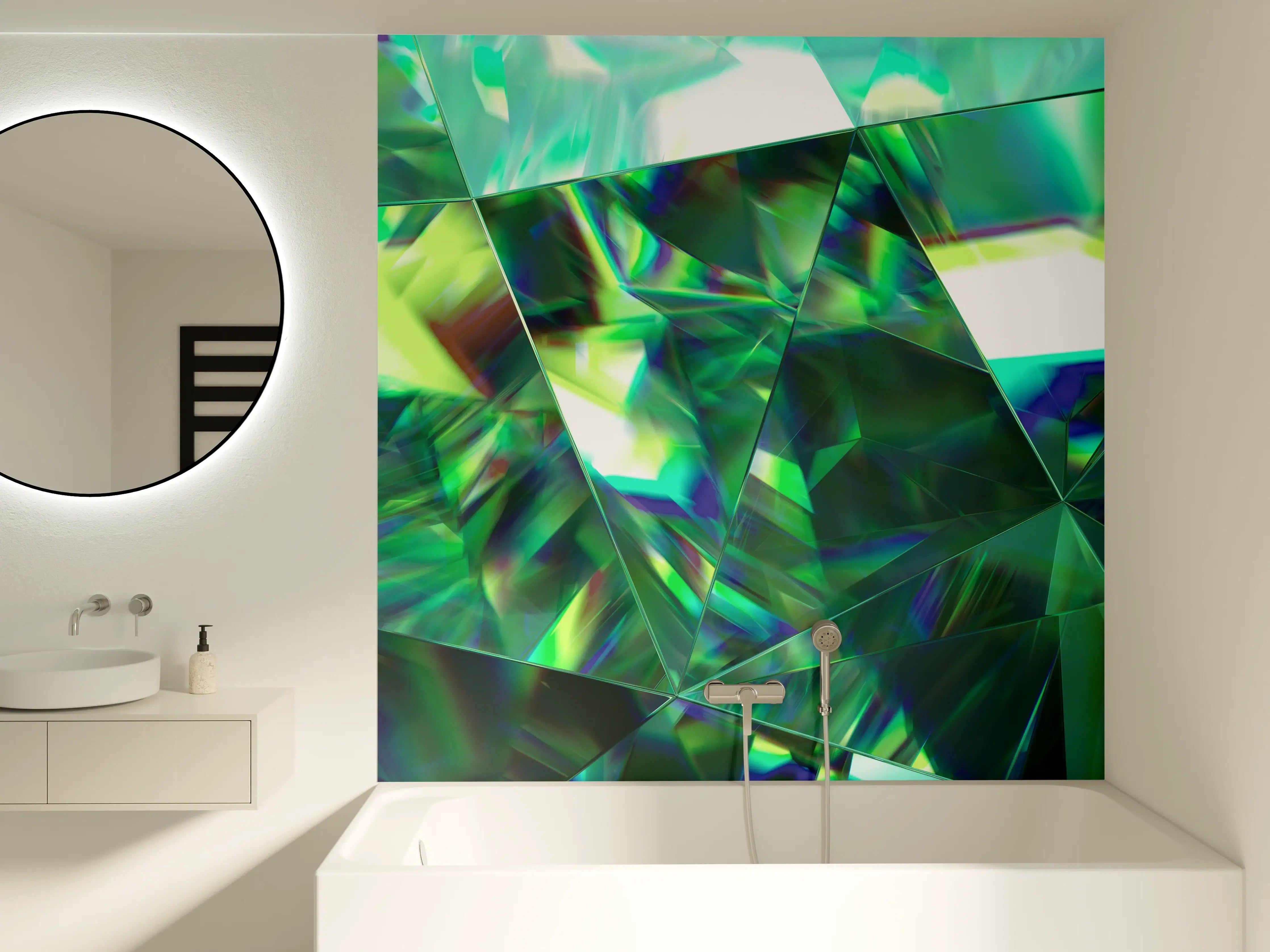 Badewannen-Rückwand - Glänzende Grautöne im Kristallglanz