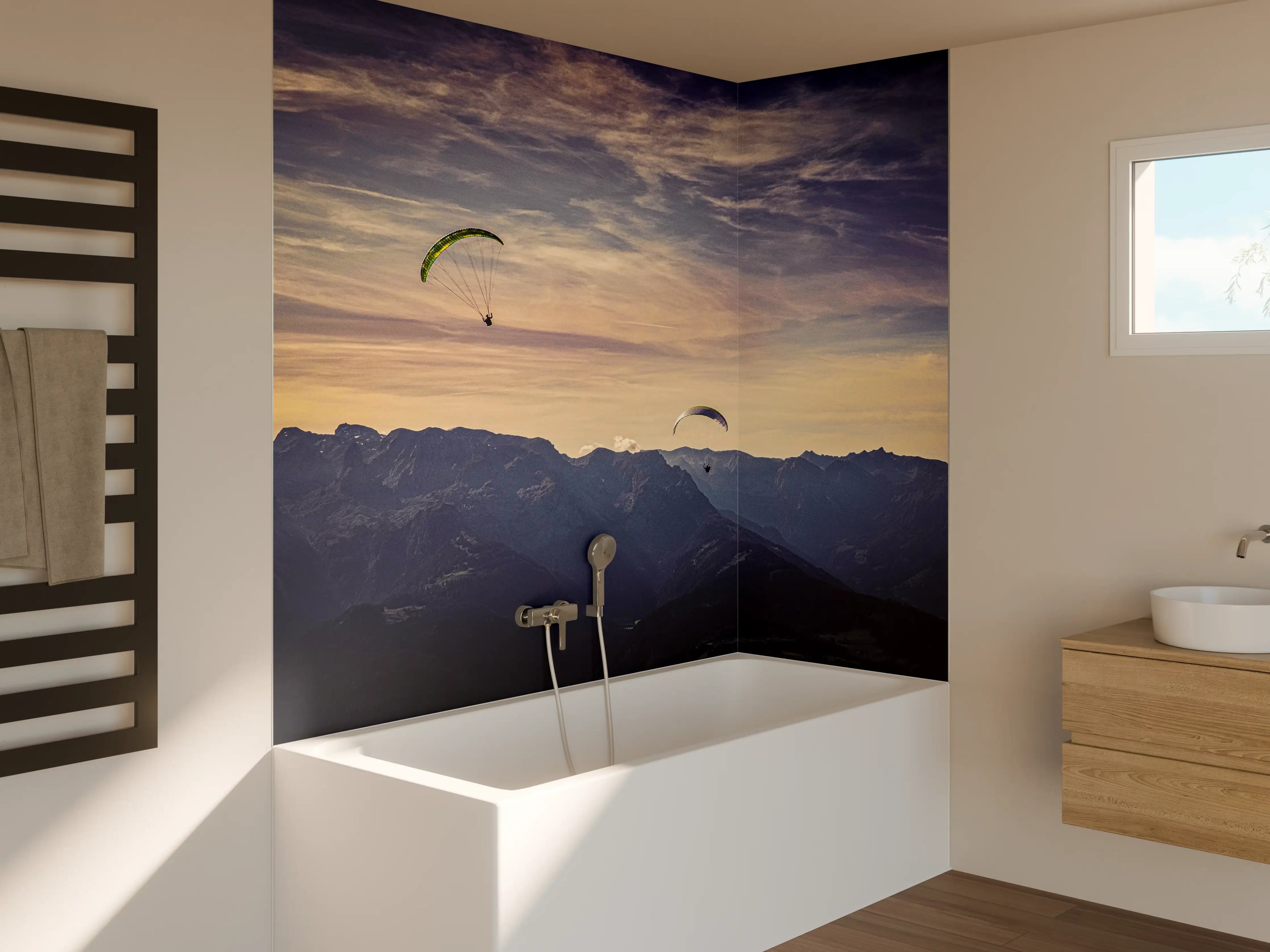Badewannen-Rückwand - Gleitschirmfliegen in Österreich