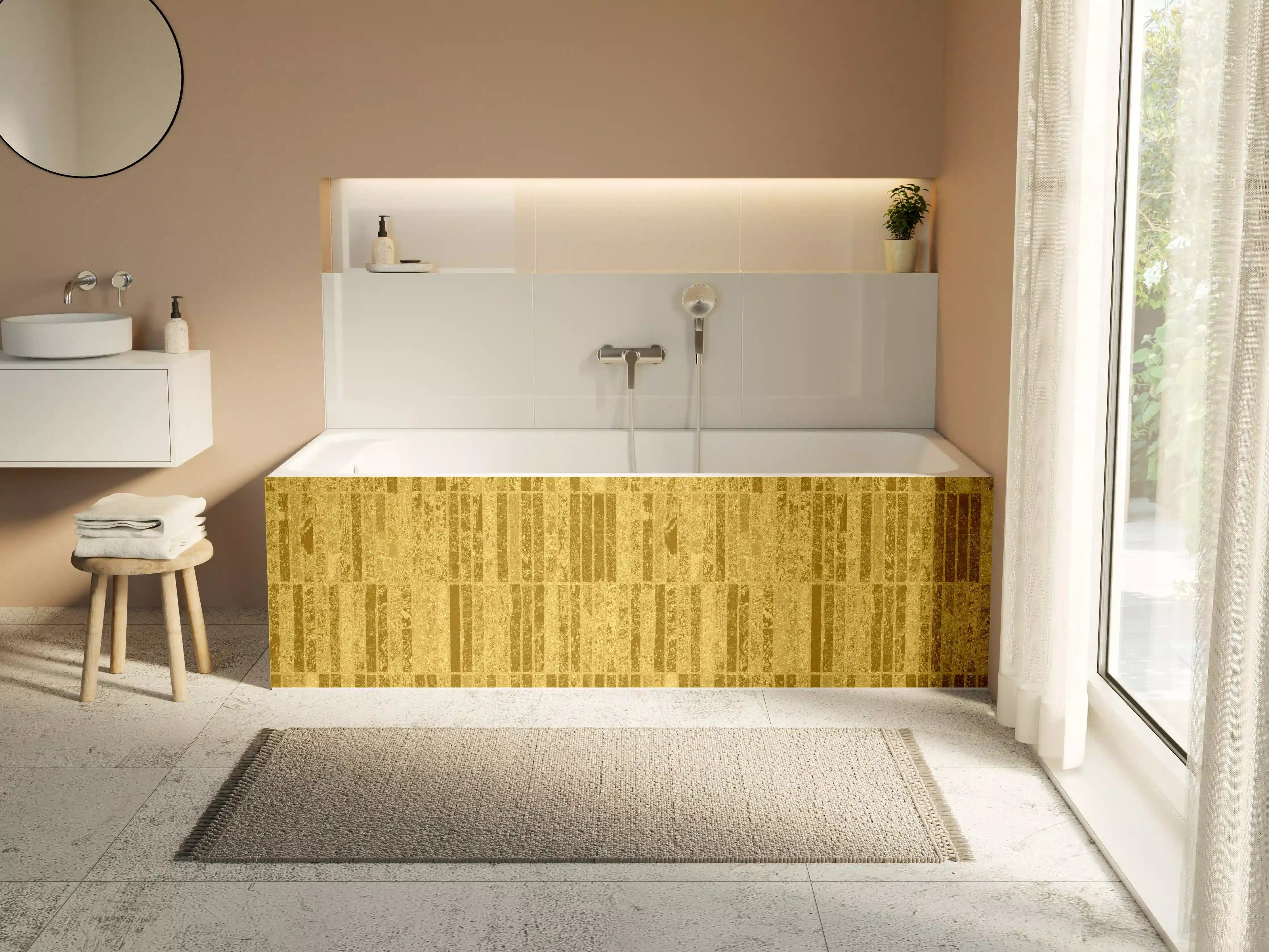 Badewannen-Rückwand - Glitzernde Gold Textur