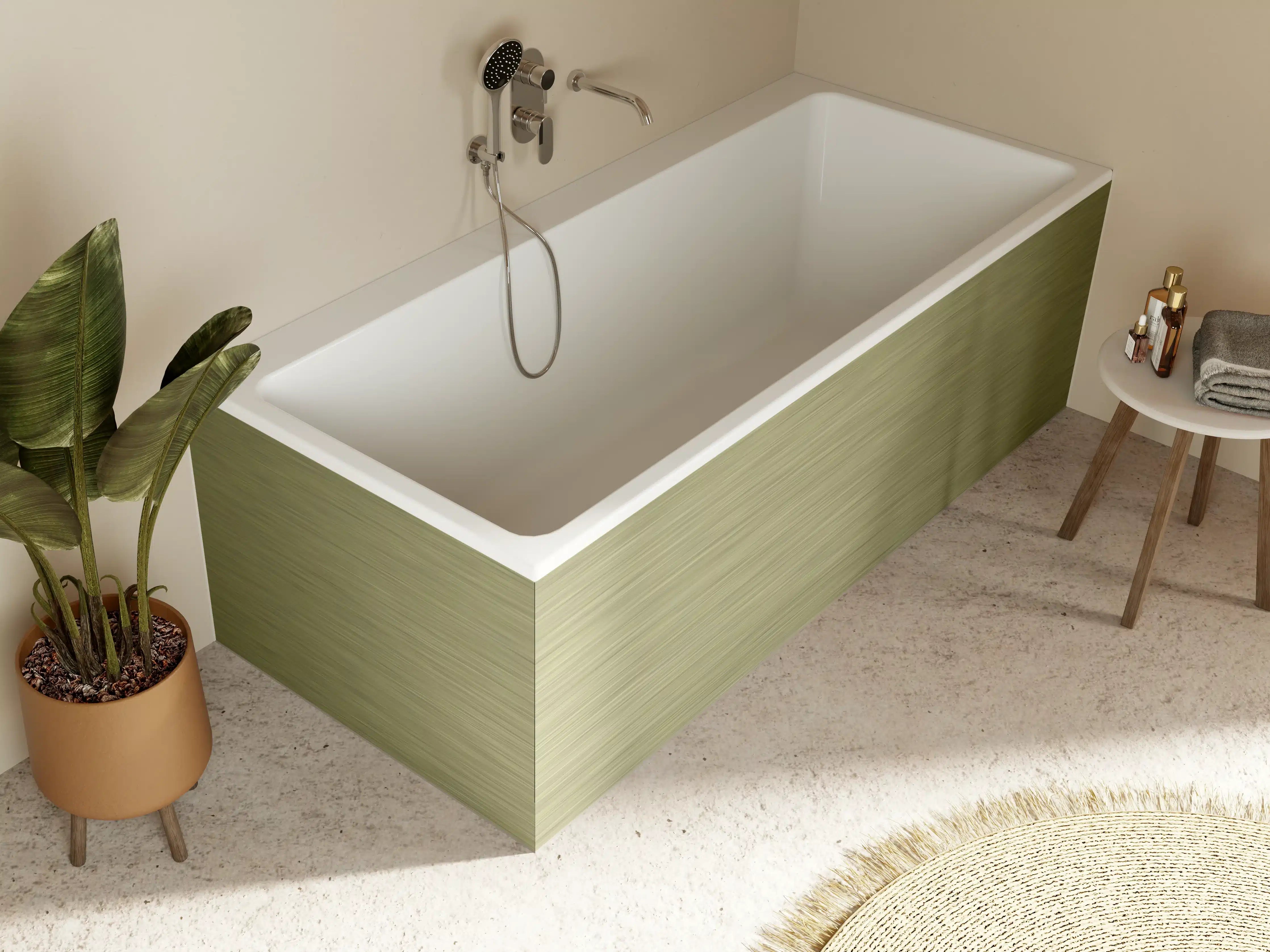 Badewannen-Rückwand - Gold - ALU Prime - Metall Gebürstet