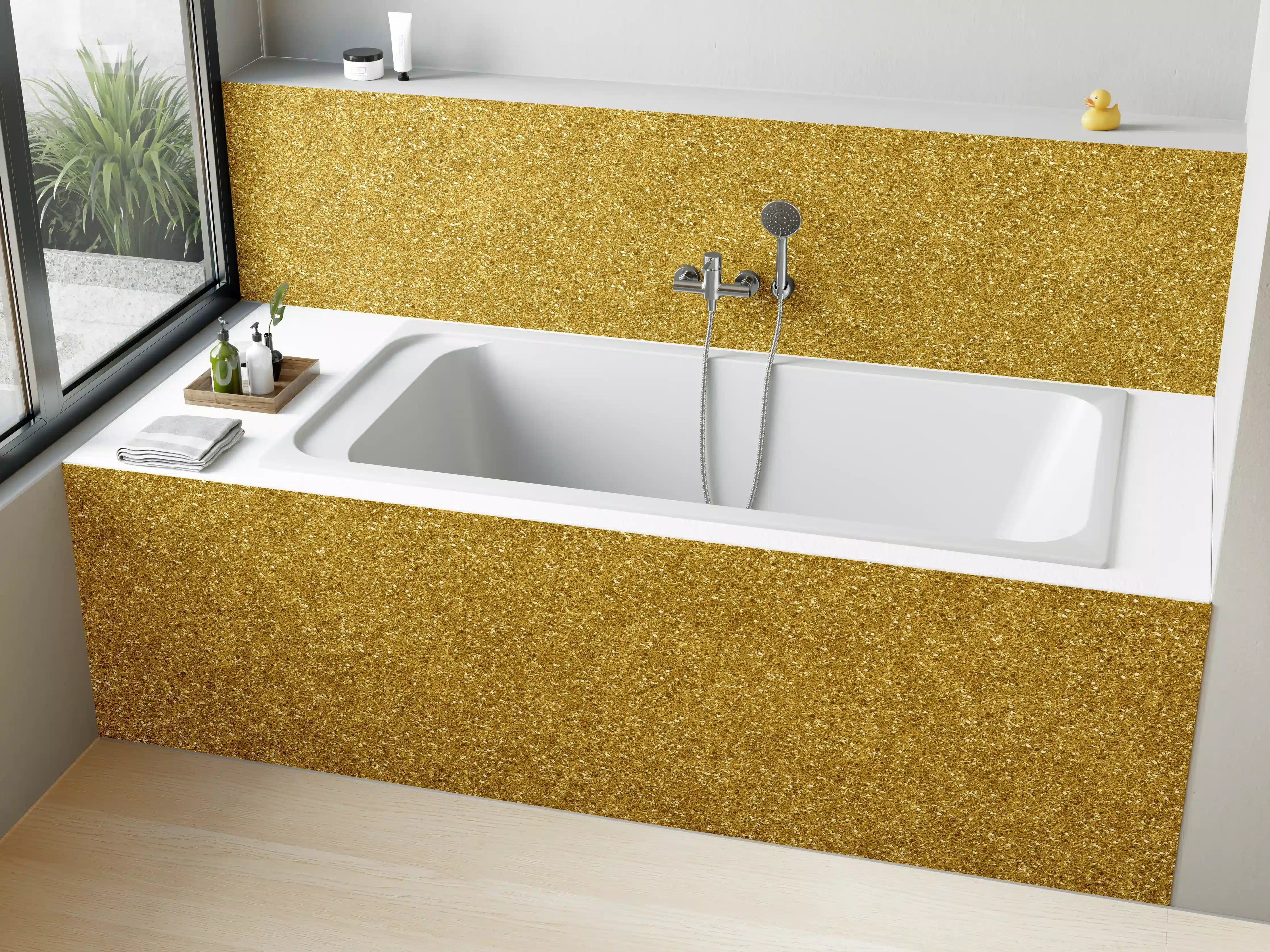 Badewannen-Rückwand - Gold Glitter Textur