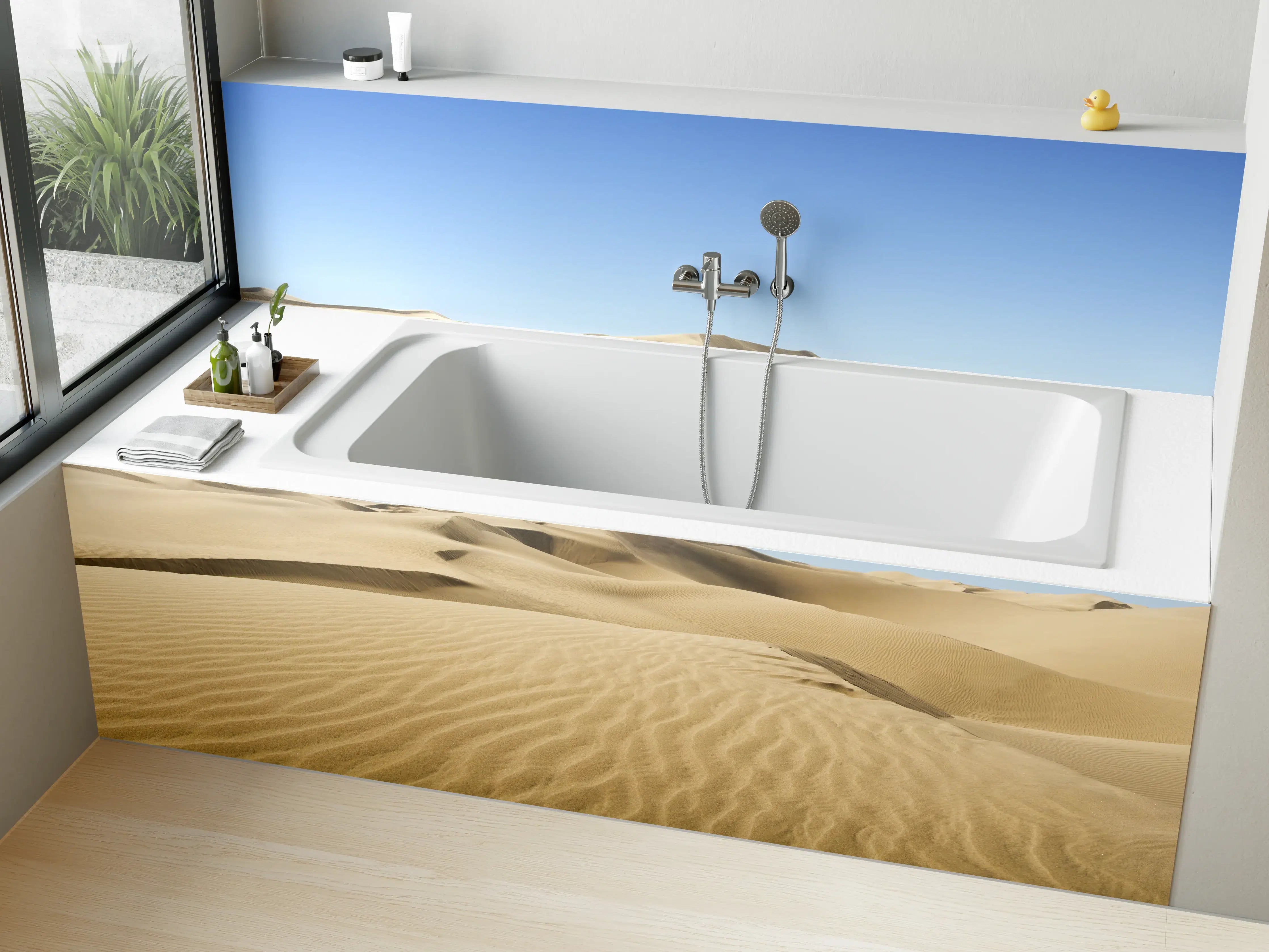 Badewannen-Rückwand - Gold desert