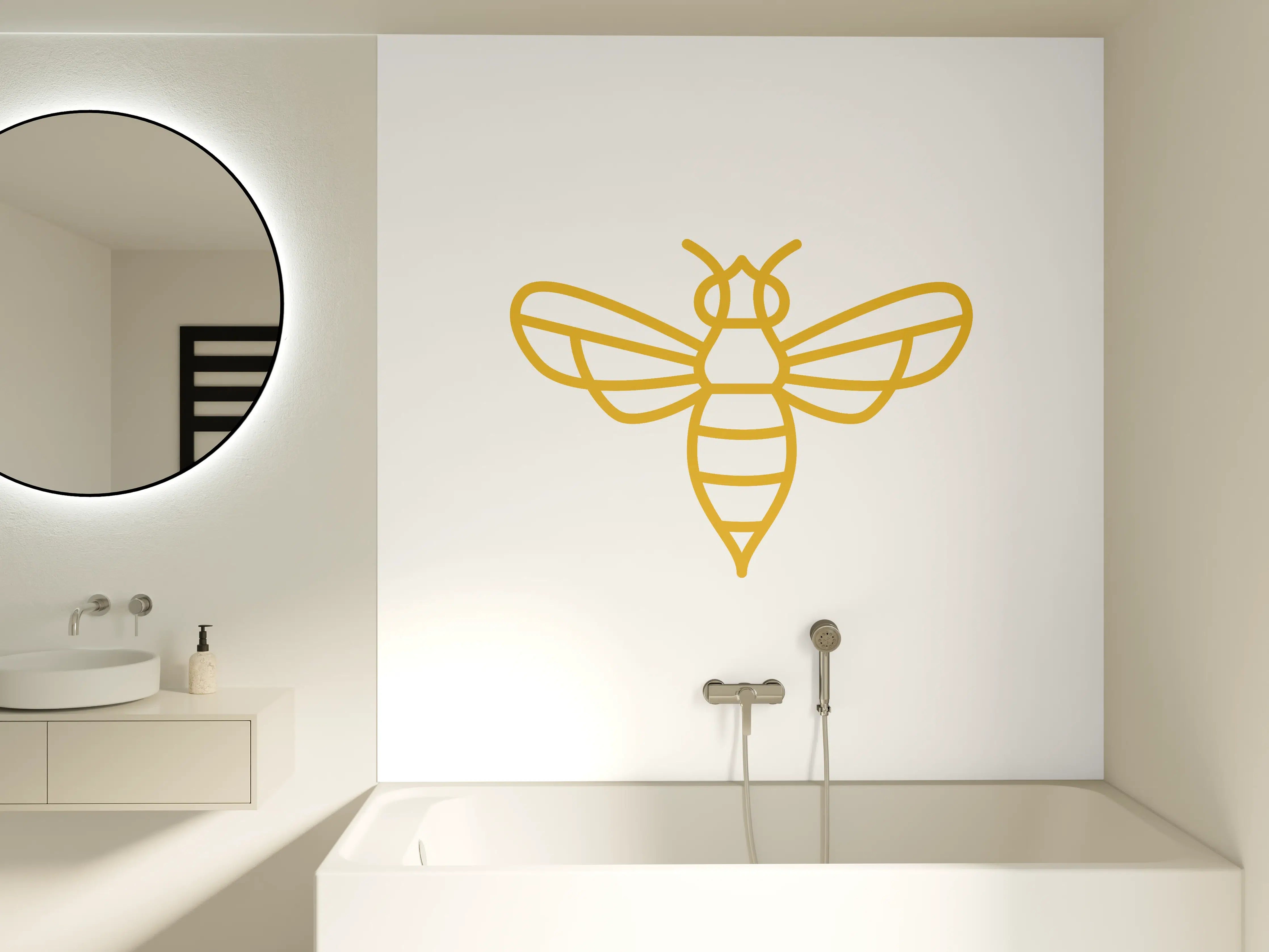 Badewannen-Rückwand - Goldene Biene Grafik