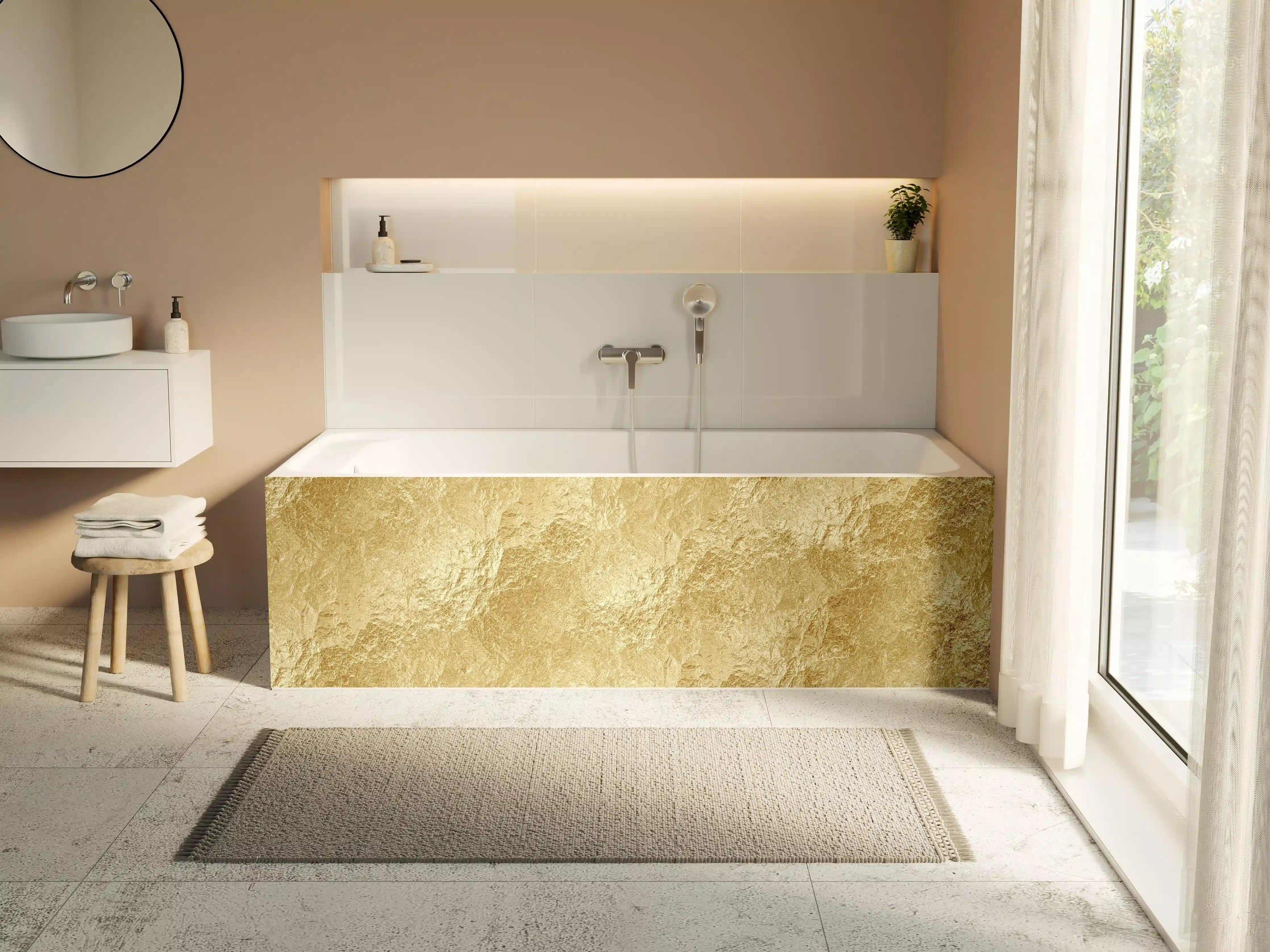 Badewannen-Rückwand - Goldene Luxus Textur