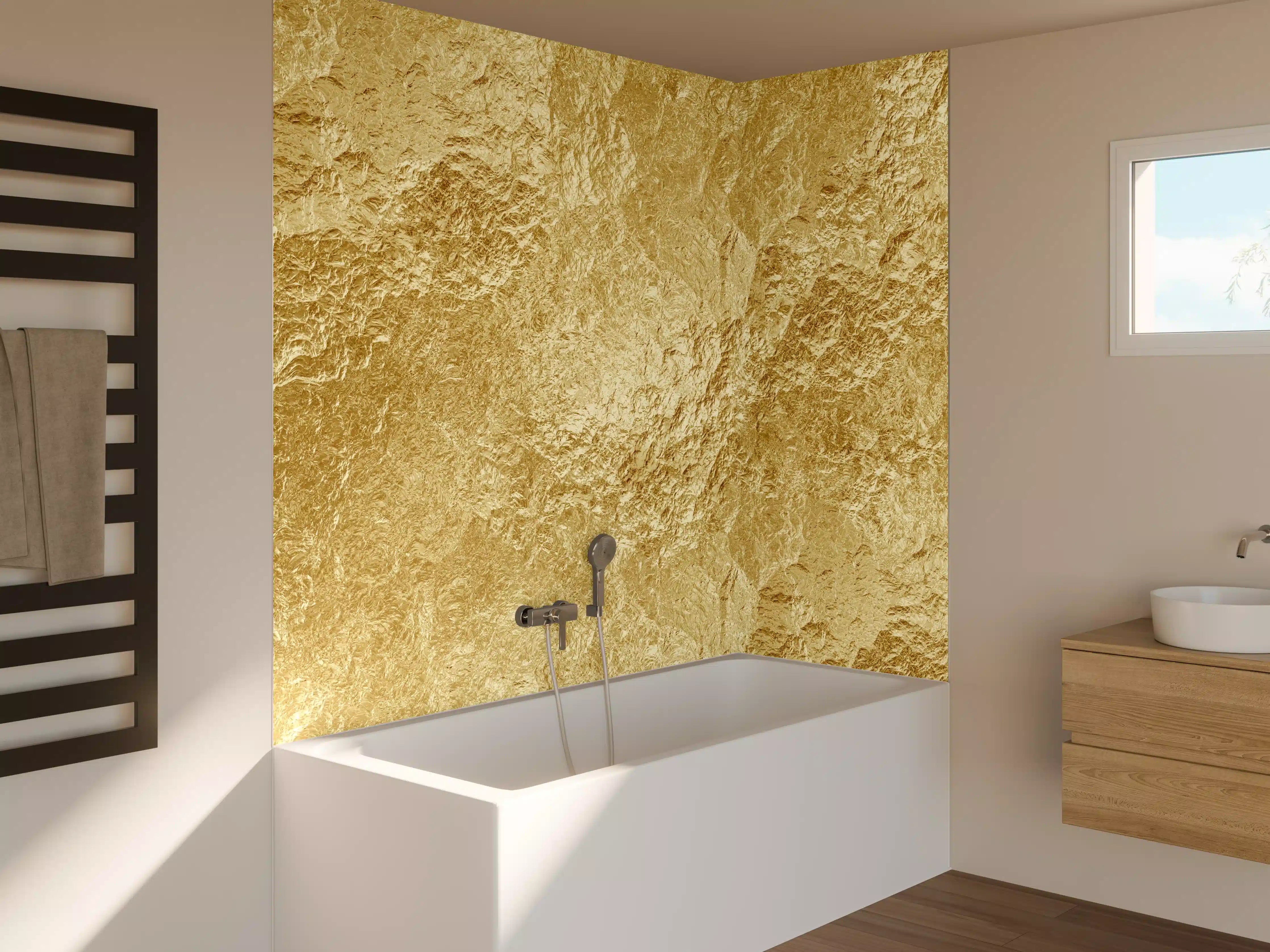 Badewannen-Rückwand - Goldene Luxus Textur