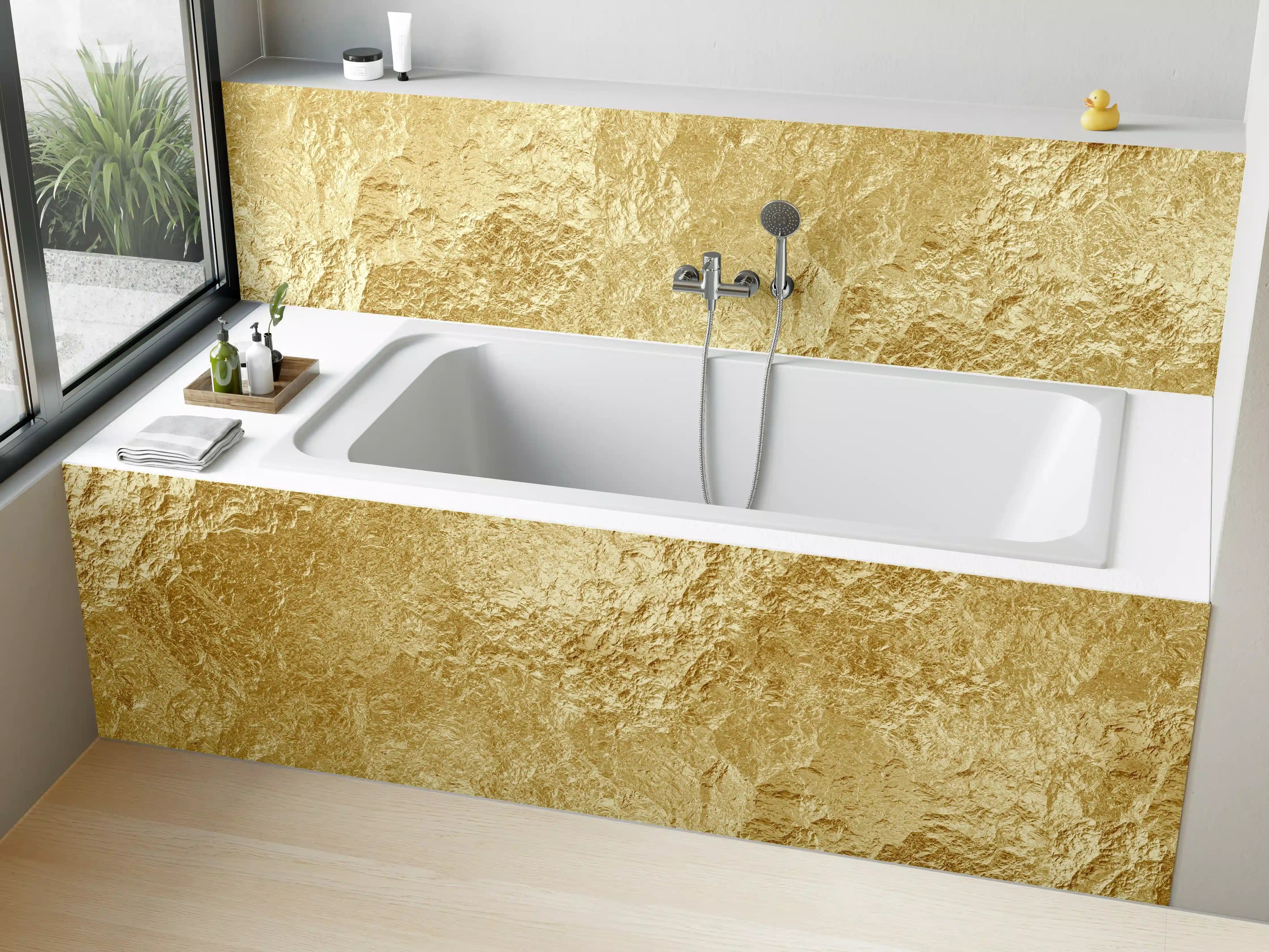 Badewannen-Rückwand - Goldene Luxus Textur