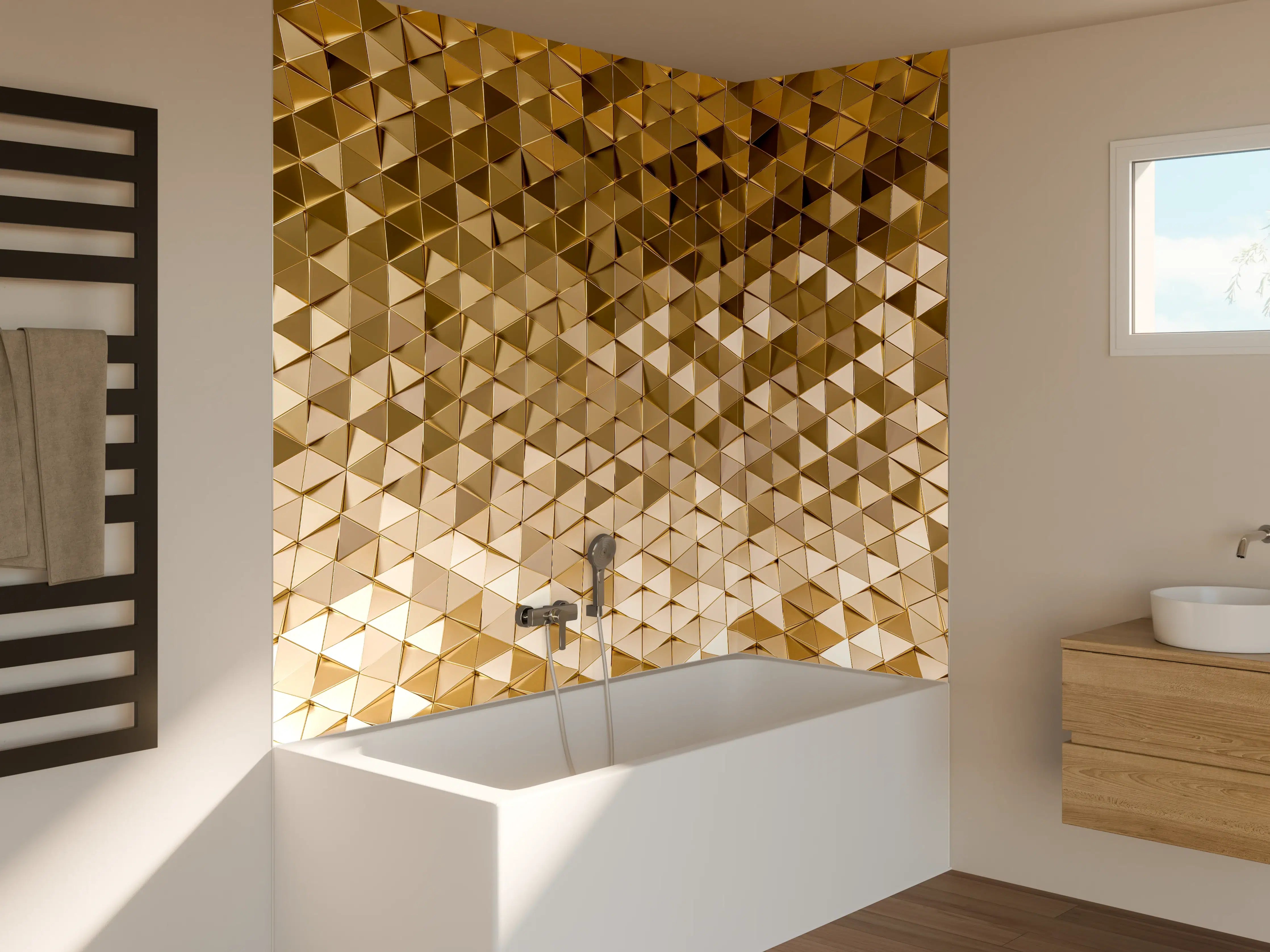 Badewannen-Rückwand - Goldenes Dreieck-Muster