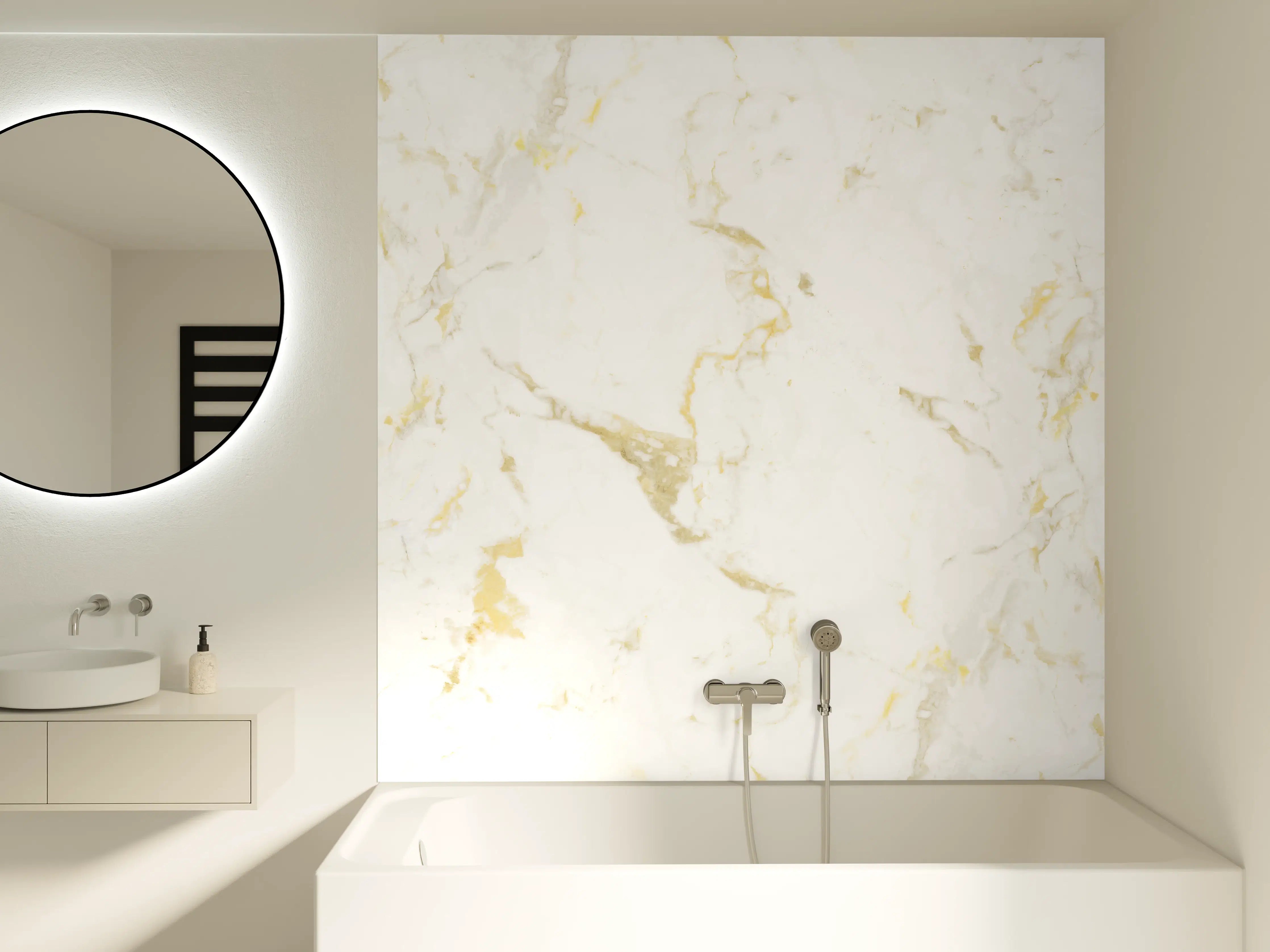 Badewannen-Rückwand - Goldmarmor Textur