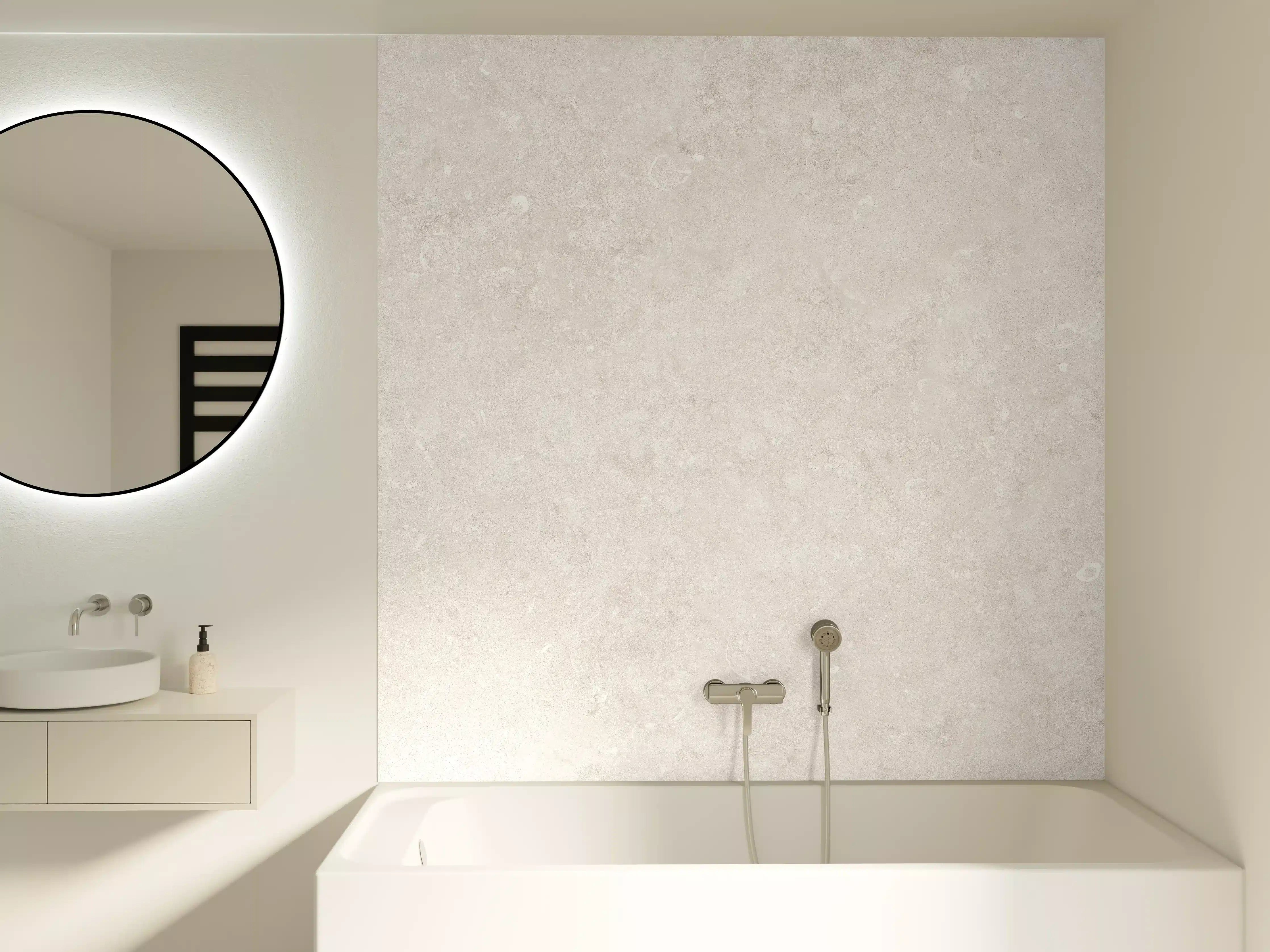 Badewannen-Rückwand - Gräuliche Natursteintextur - Marmor