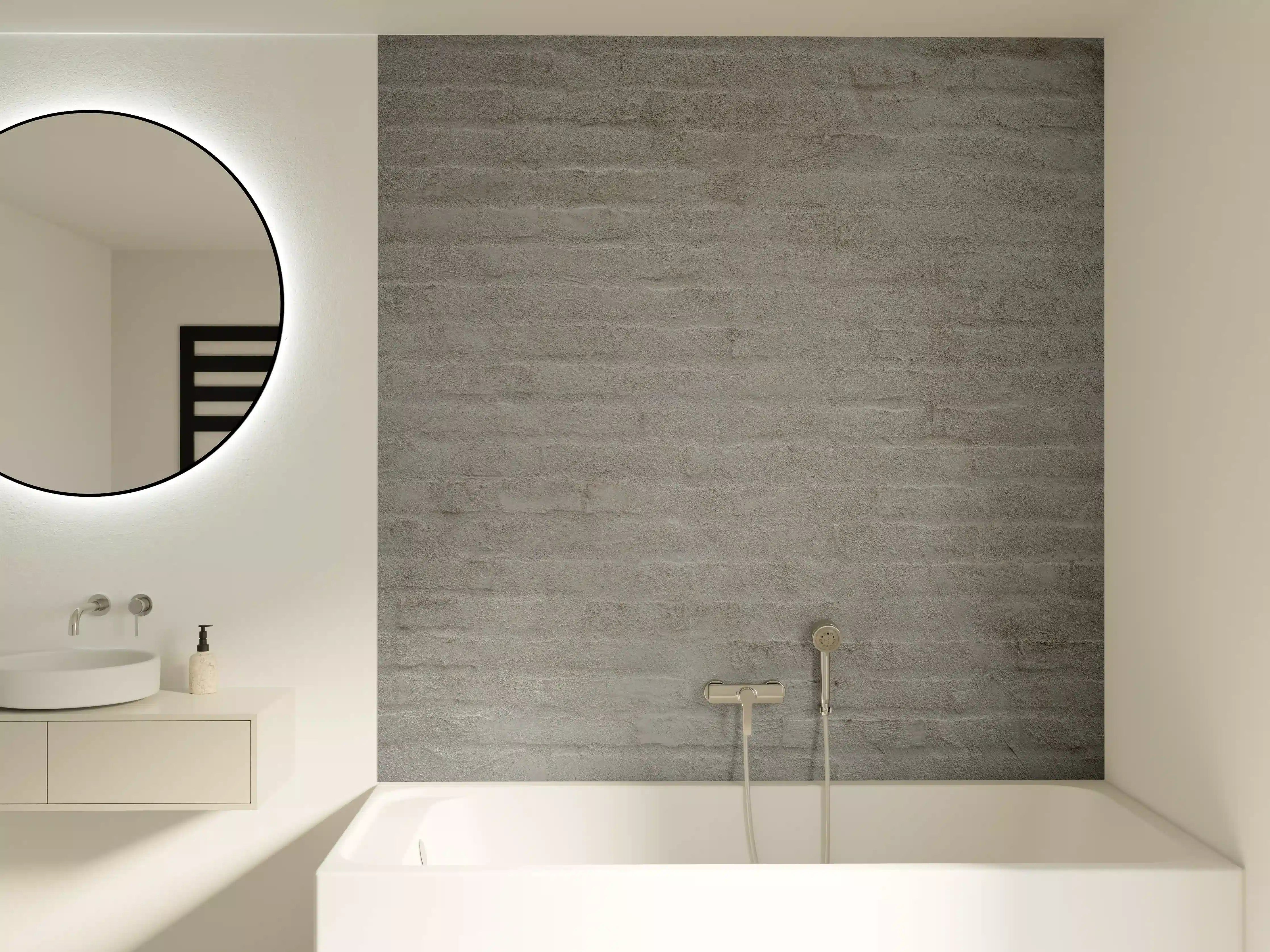 Badewannen-Rückwand - Gräuliches Mauerwerk