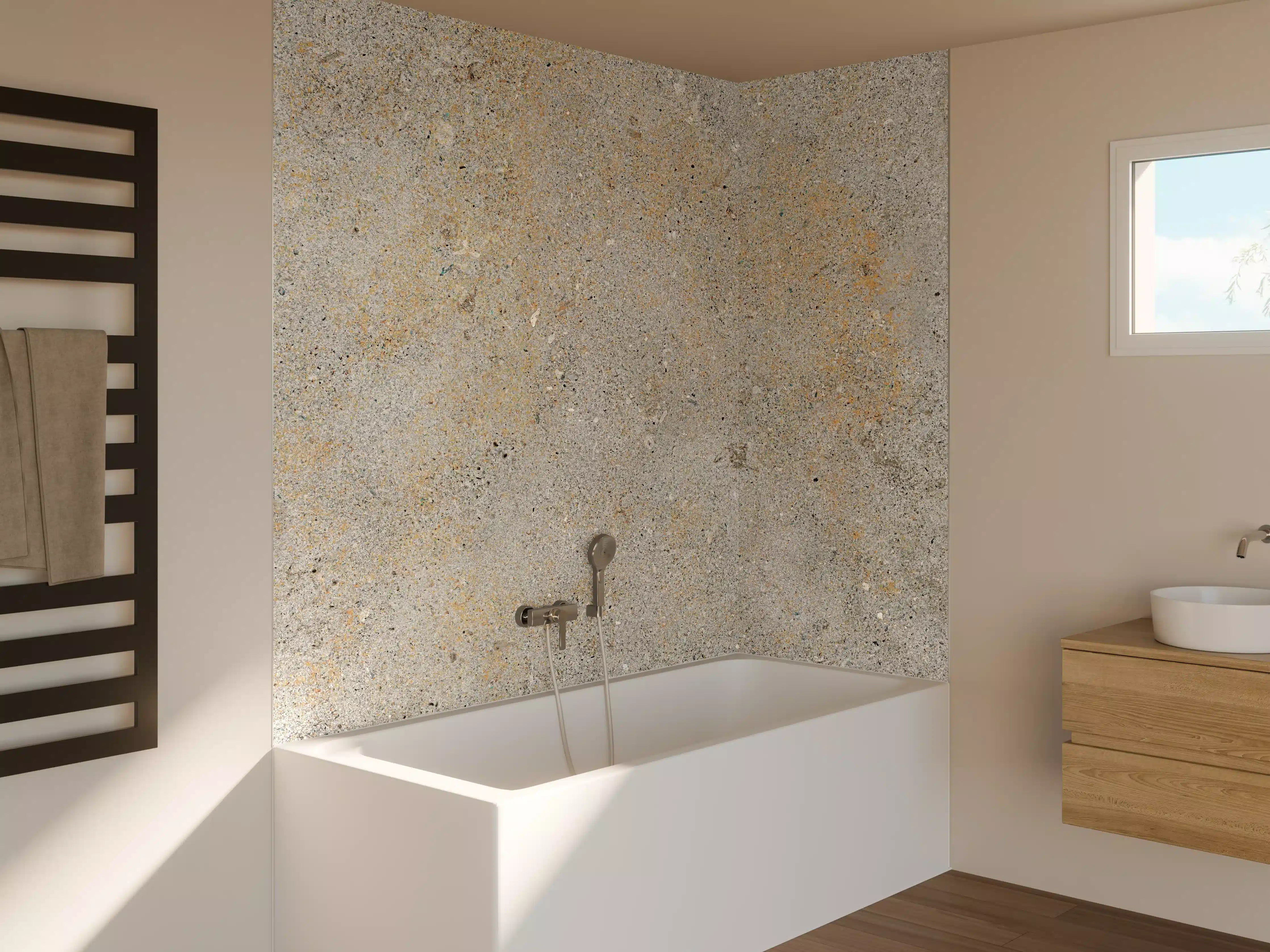 Badewannen-Rückwand - Grau städtische Marmortextur