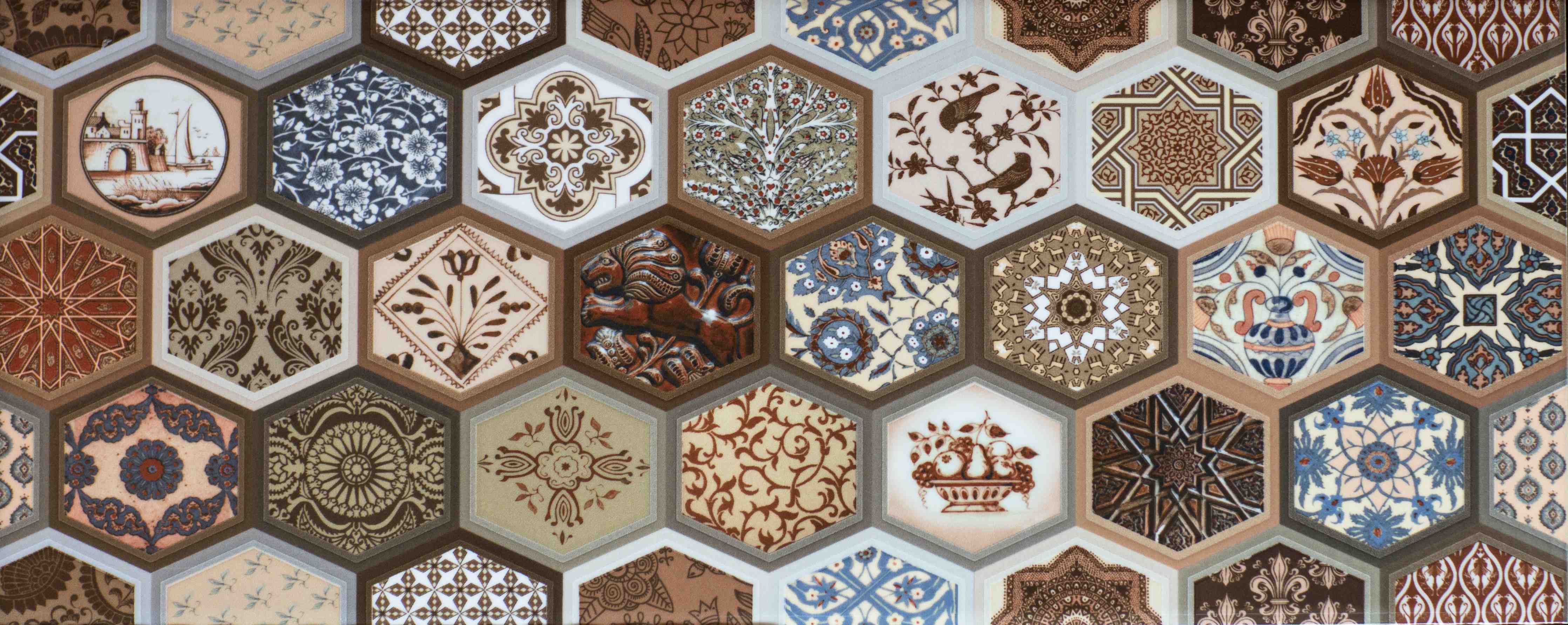 Badewannen-Rückwand-Graue Hexagon-Designs